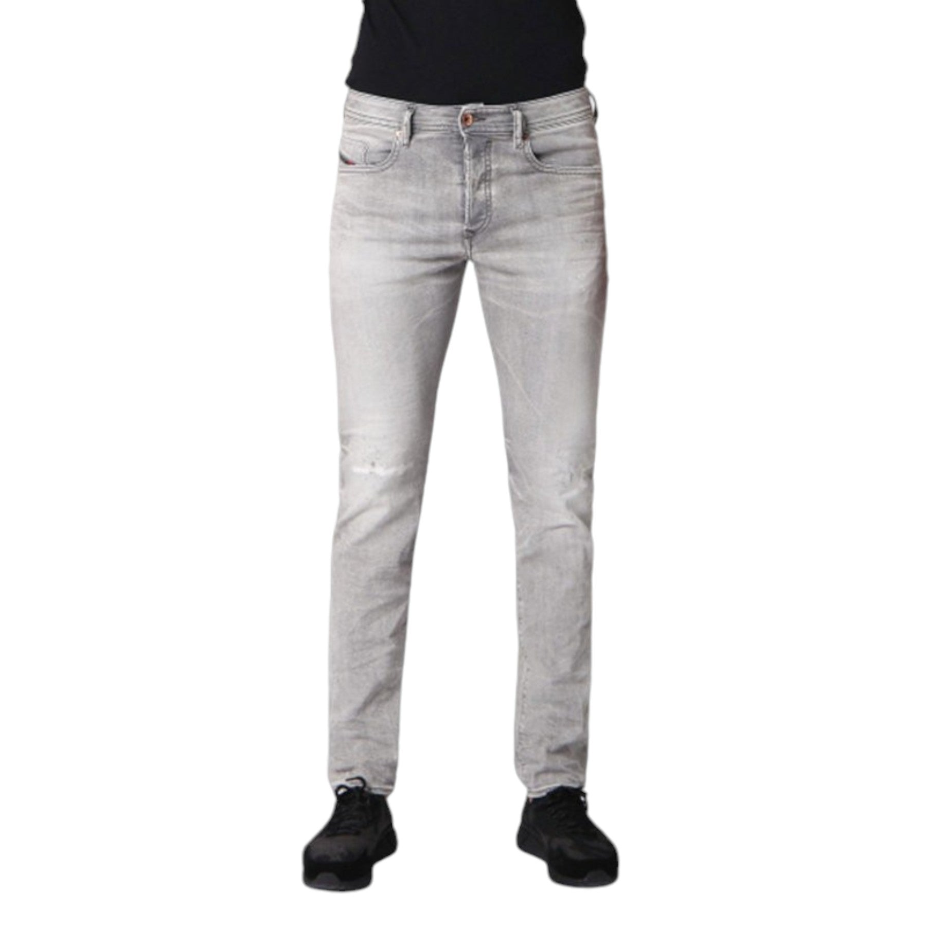 DIESEL BUSTER 0699J Mens Denim Jeans Stretch Regular Slim Tapered Light Grey