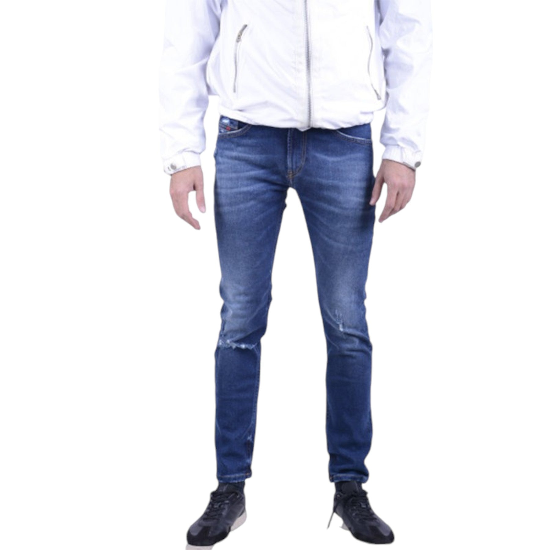 DIESEL THOMMER 084ZB Mens Denim Jeans Distressed Stretch Slim Fit Skinny Jeans