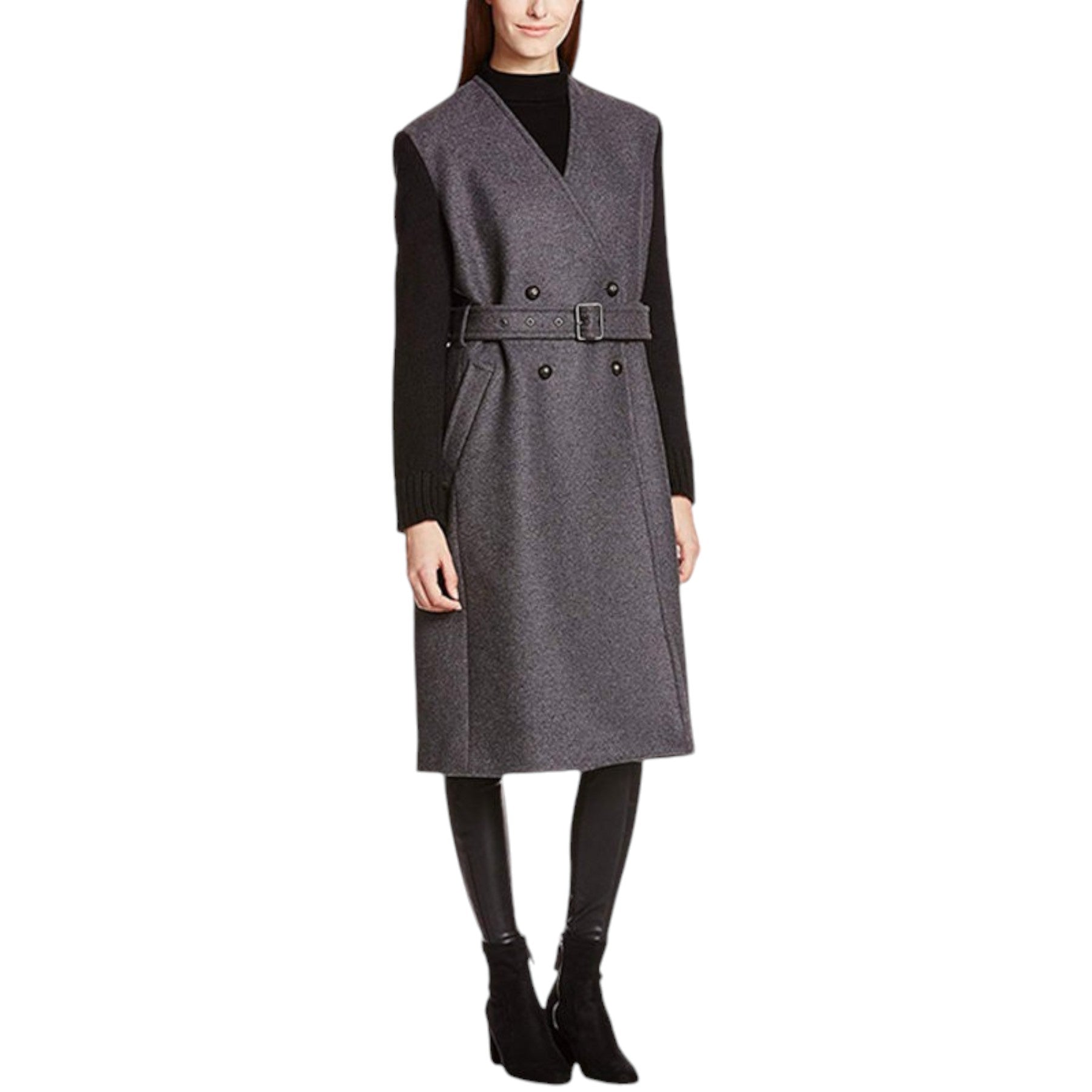 DIESEL W-GALORE CAPPOTTO Womens Trench Coat Knee Long Winter Outwear Waistcoat