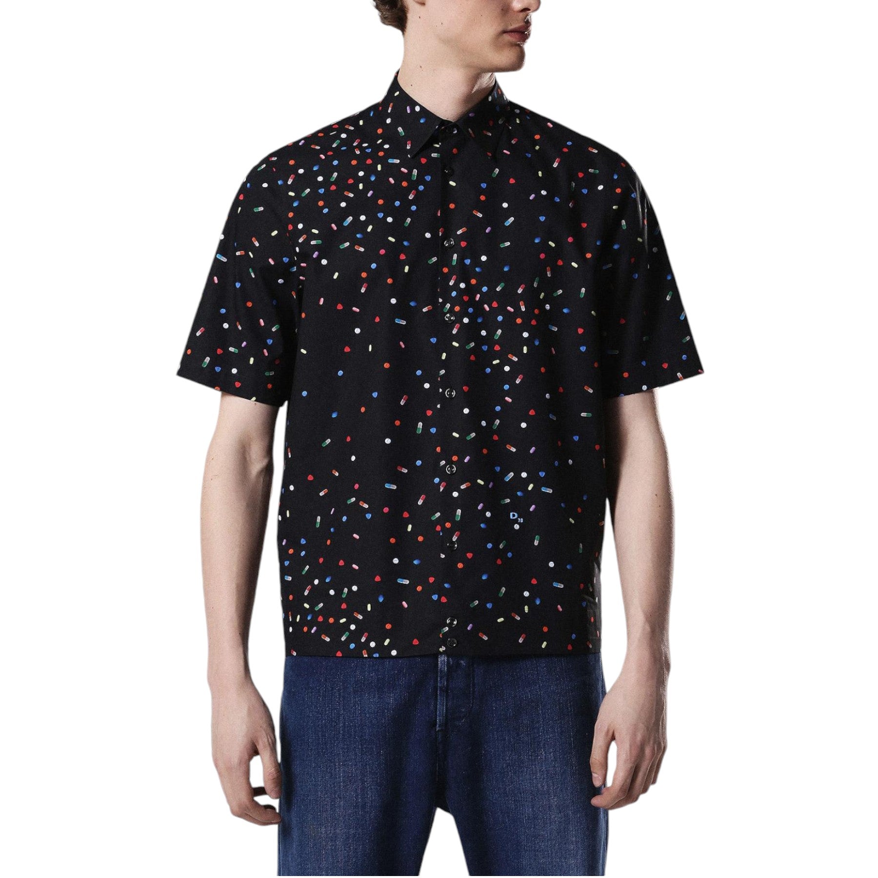 DIESEL S ART 0PAQJ Mens Shirt Short Sleeves Casual Summer Outwear Cotton Shirts