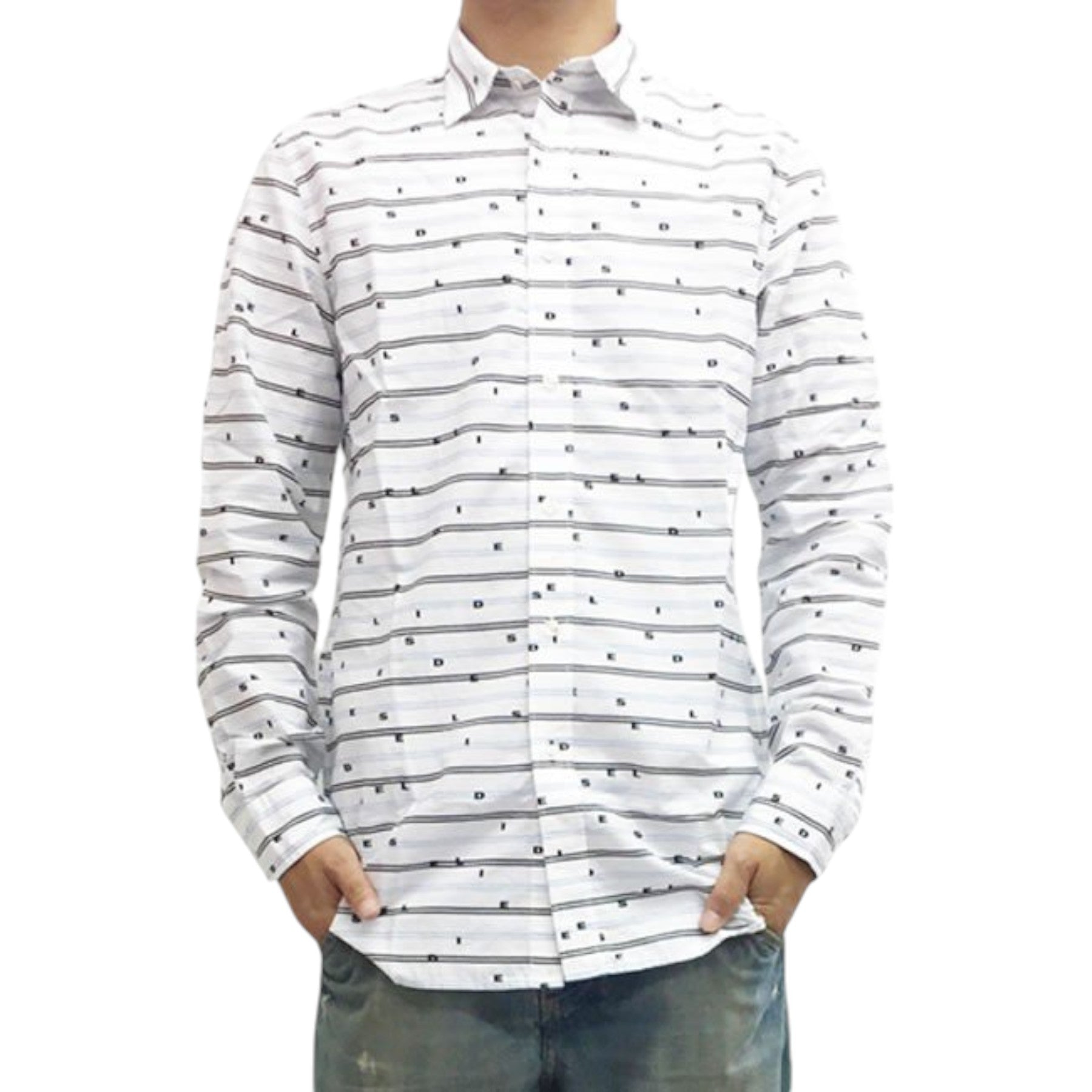 DIESEL S DECLINE 0NAKX 100 Mens Shirt Long Sleeves Casual Summer Cotton Shirts