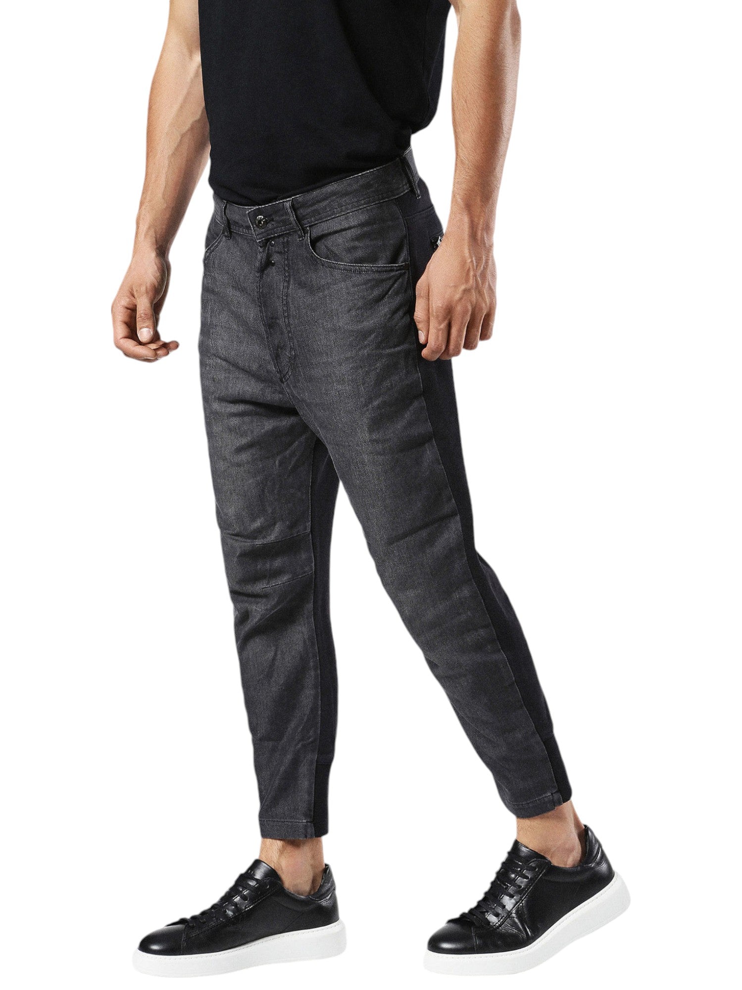 DIESEL D NARROT 0AANN Mens Denim Chinos 2 tone Jeans Regular Fit Lyocell Grey
