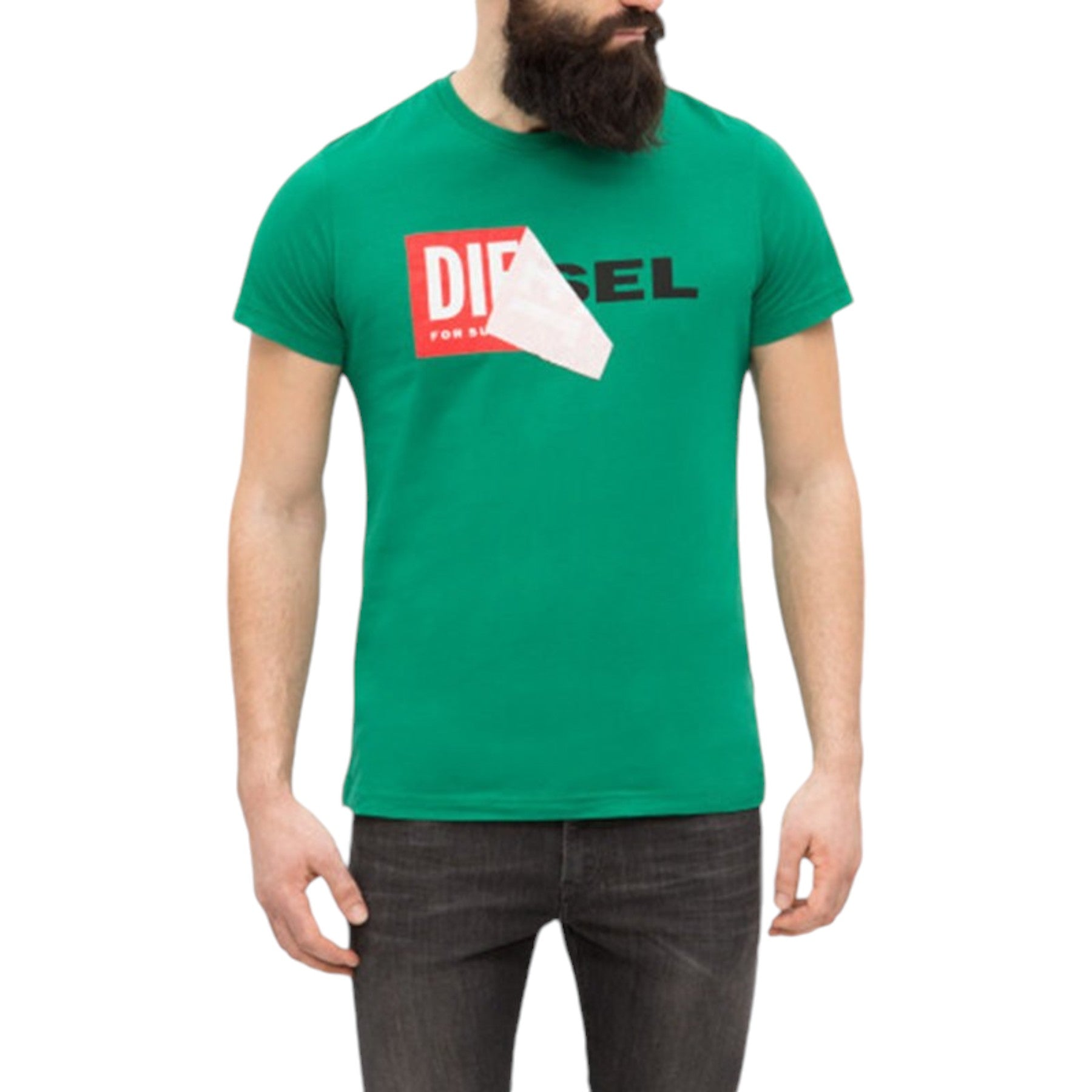 DIESEL T DIEGO QA Mens T shirt Crew Neck Short Sleeve Casual Cotton Tee Green