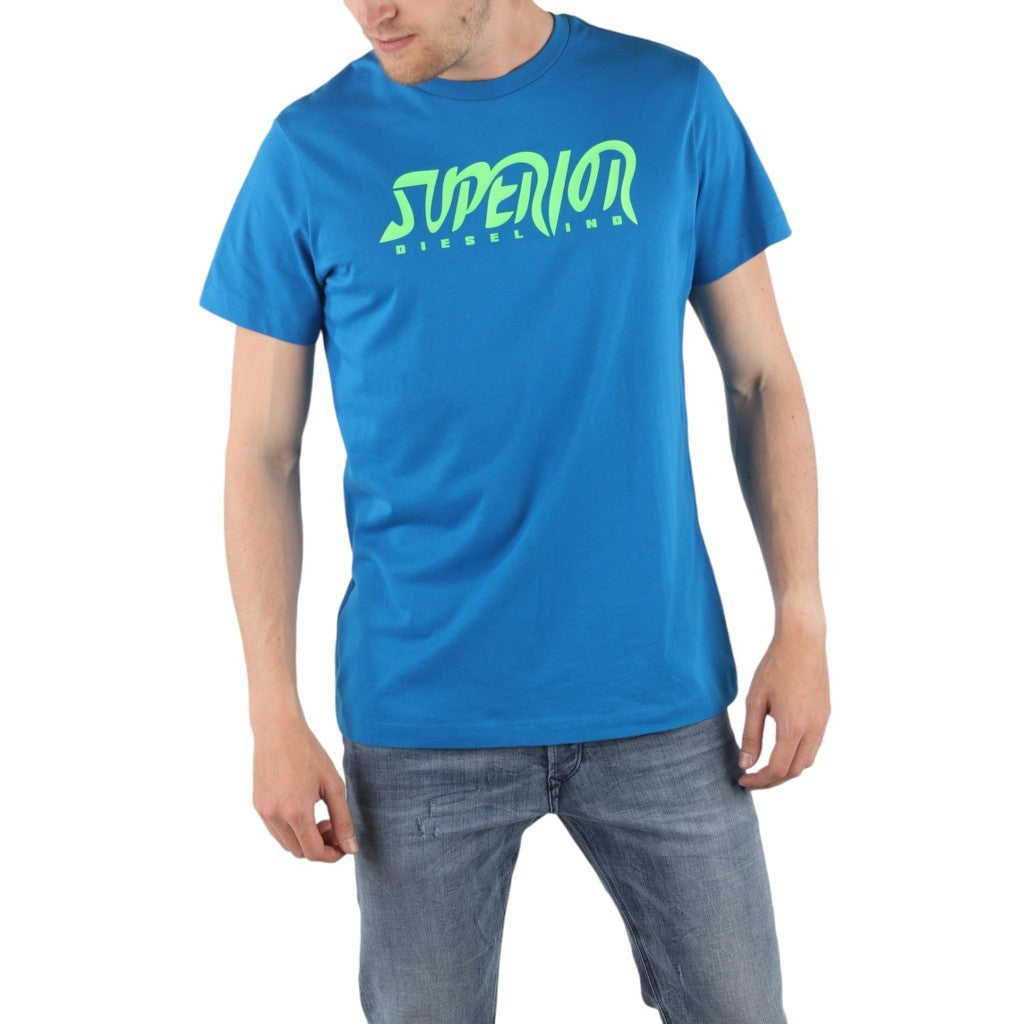 DIESEL T DIEGO BB Mens T-Shirt Crew Neck Short Sleeve Blue Tee Casual Cotton Top