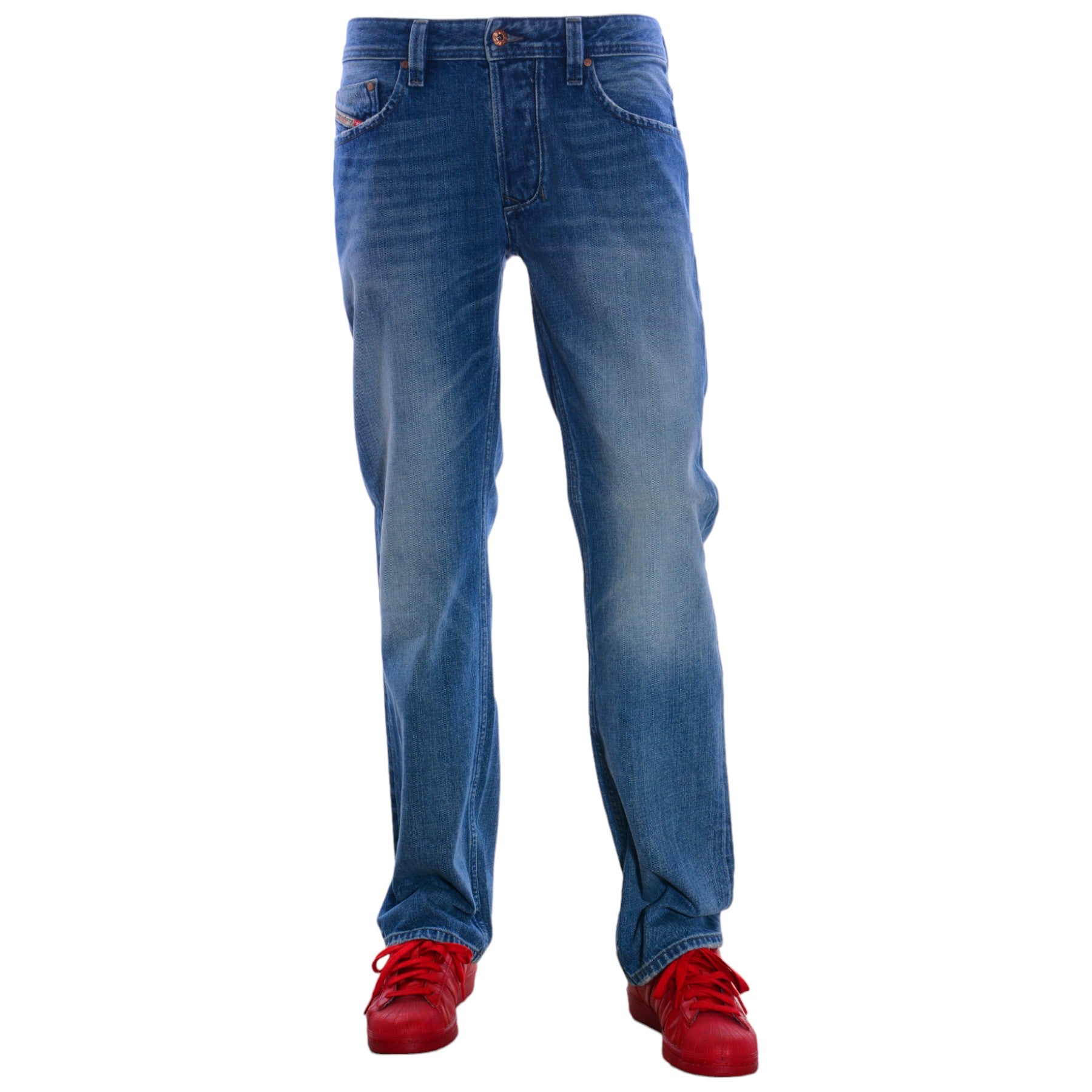 DIESEL LARKEE 0RZ49 Mens Denim Jeans Regular Straight Fit Cotton Casual Pants