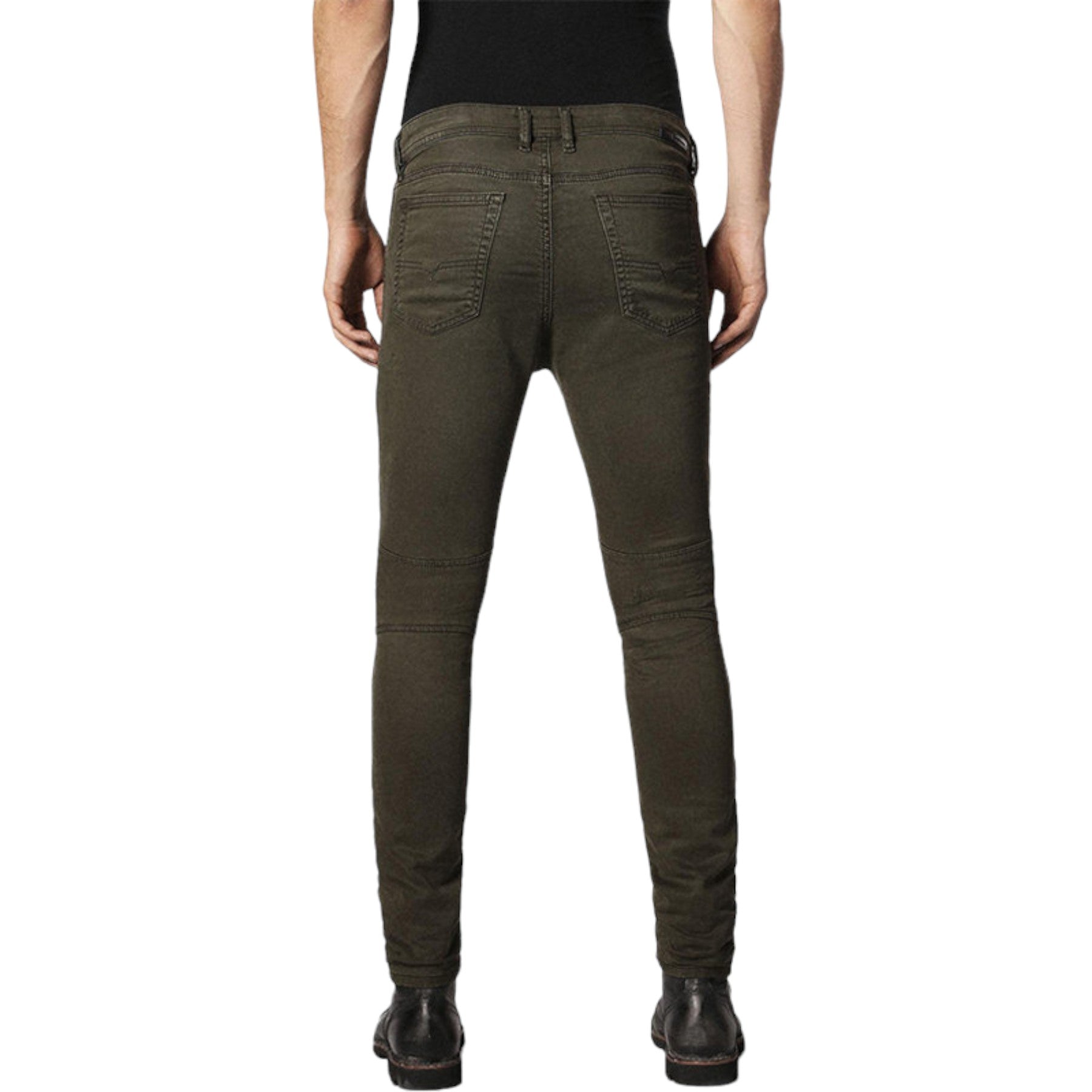 DIESEL BAKARI NE 0684T Mens Denim Sweat Jogg Jeans Lyocell Olive Slim Skinny