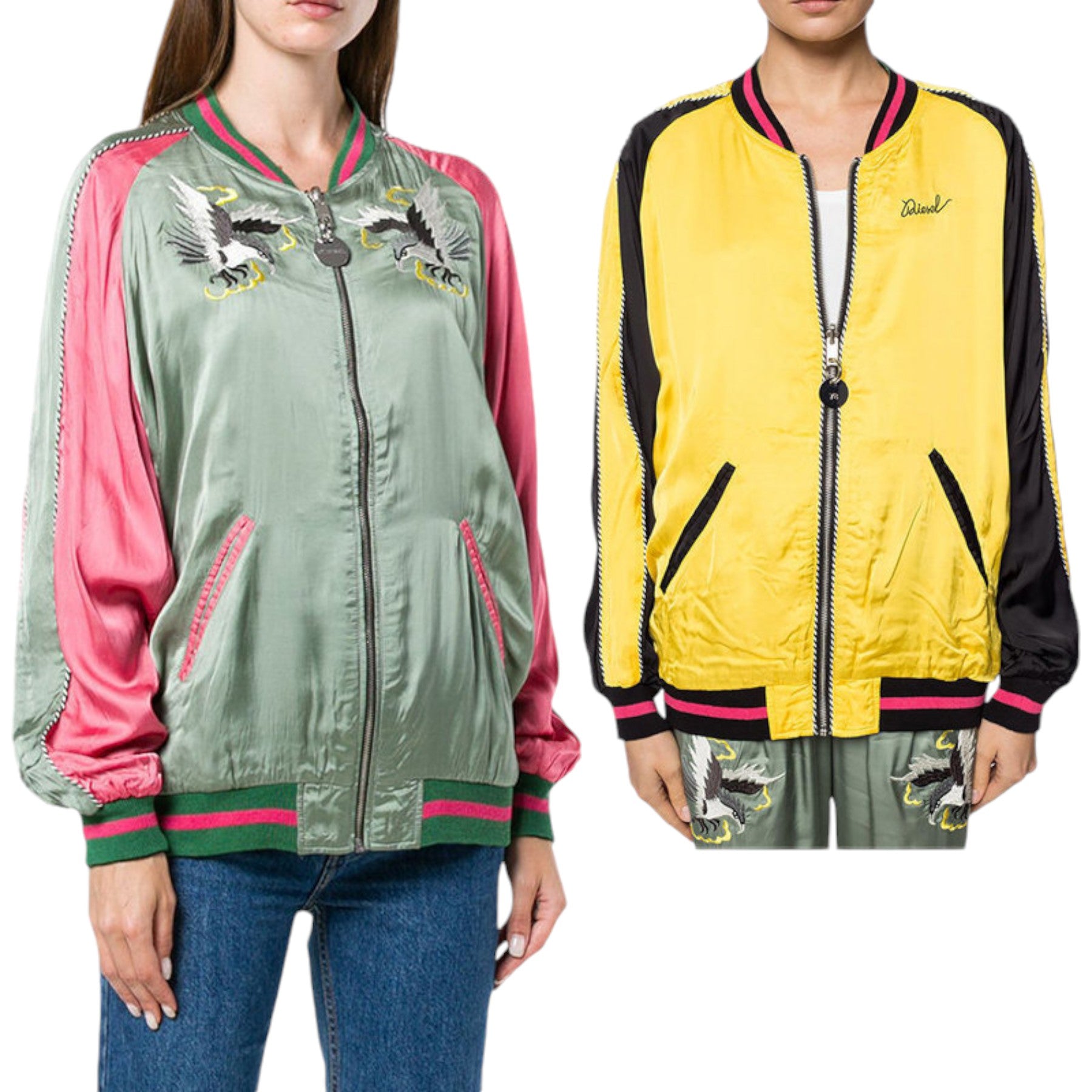 DIESEL G FRANK A Womens Bomber Jacket Ladies Winter Outwear Reversible Coat XS S