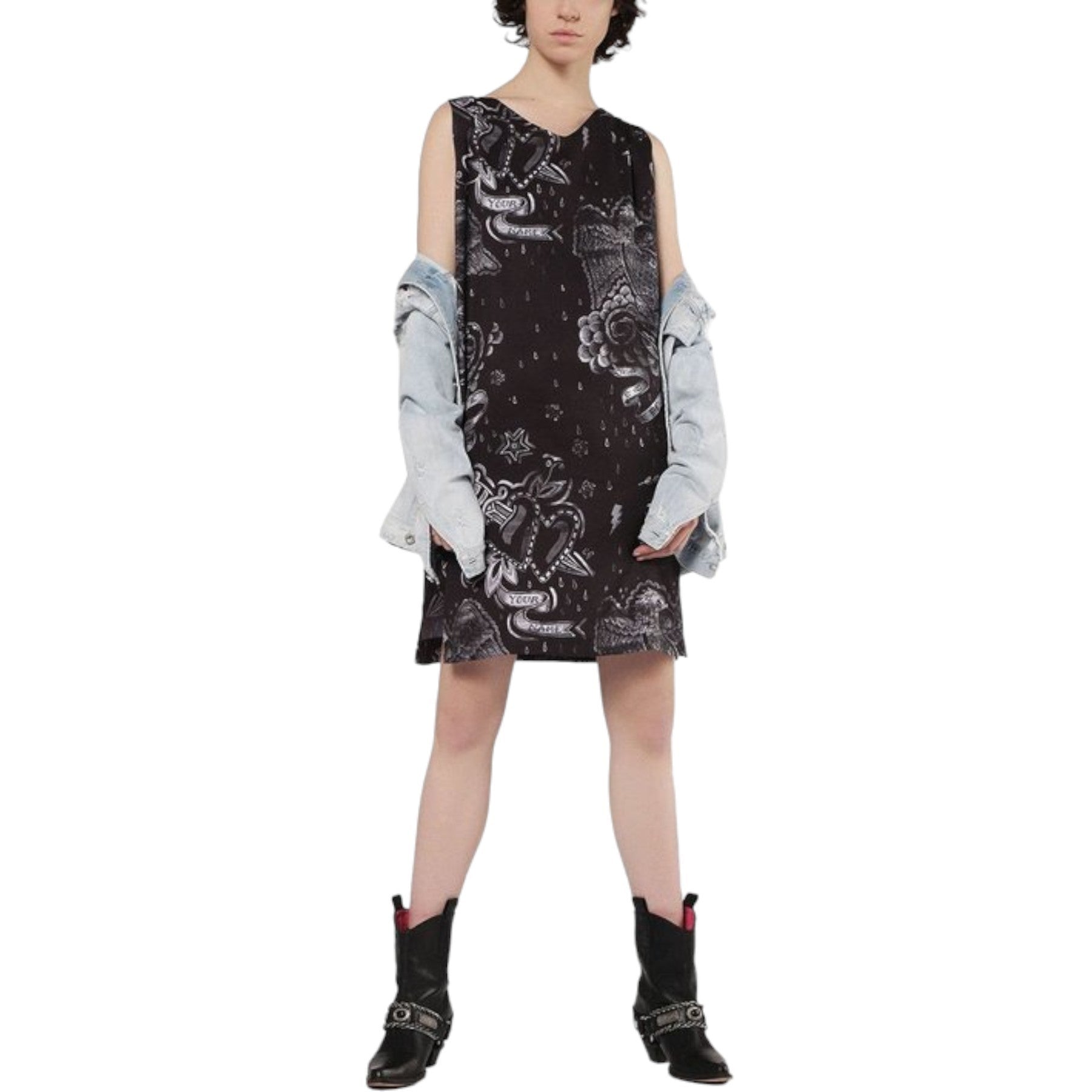 DIESEL D MAY Womens Long Dress V Neck Ebony Casual Party Outwear Sleeveless Top