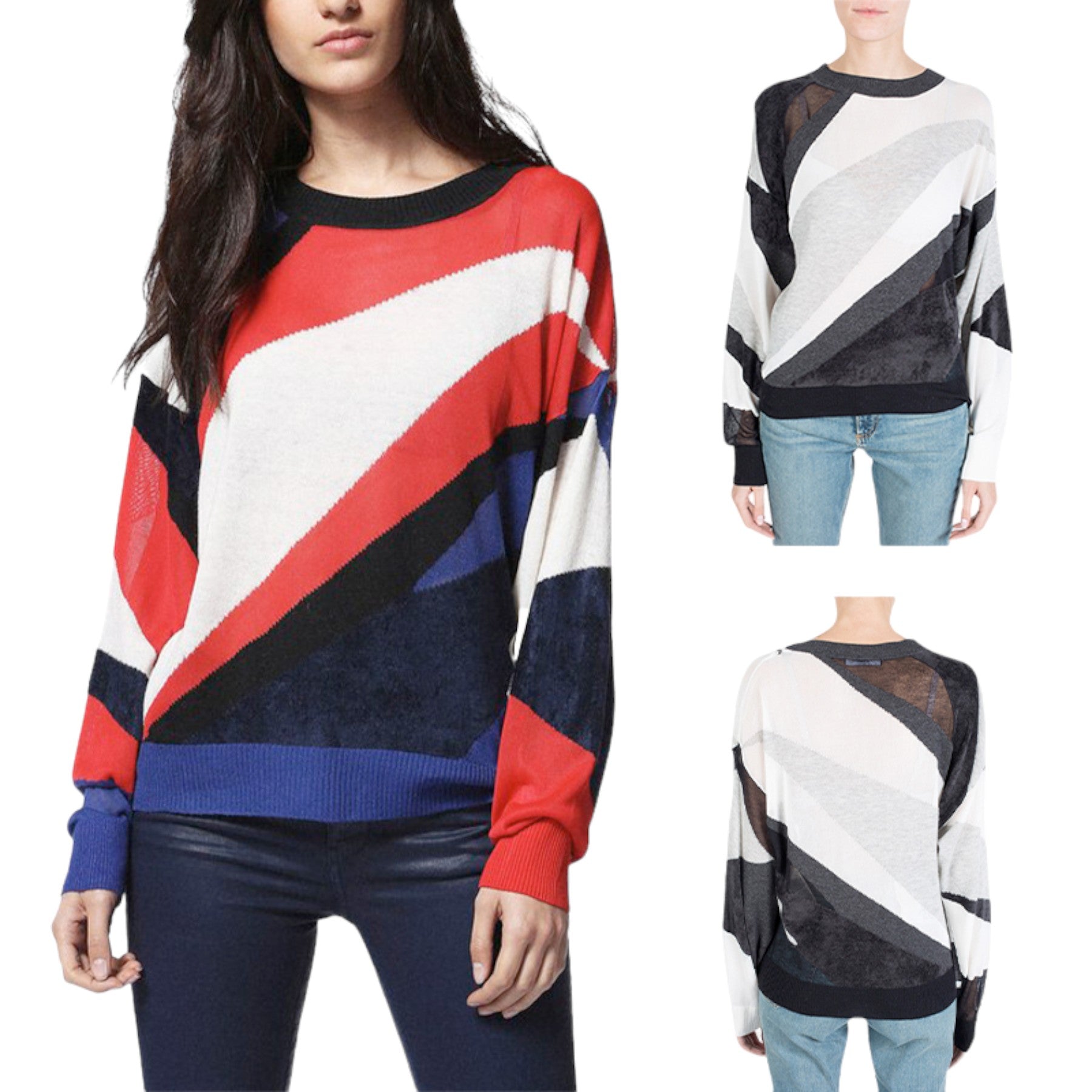 DIESEL M BLANCA 0CANZ Womens Sweater Long Sleeve Pullover Ribbed Cardigan Tops