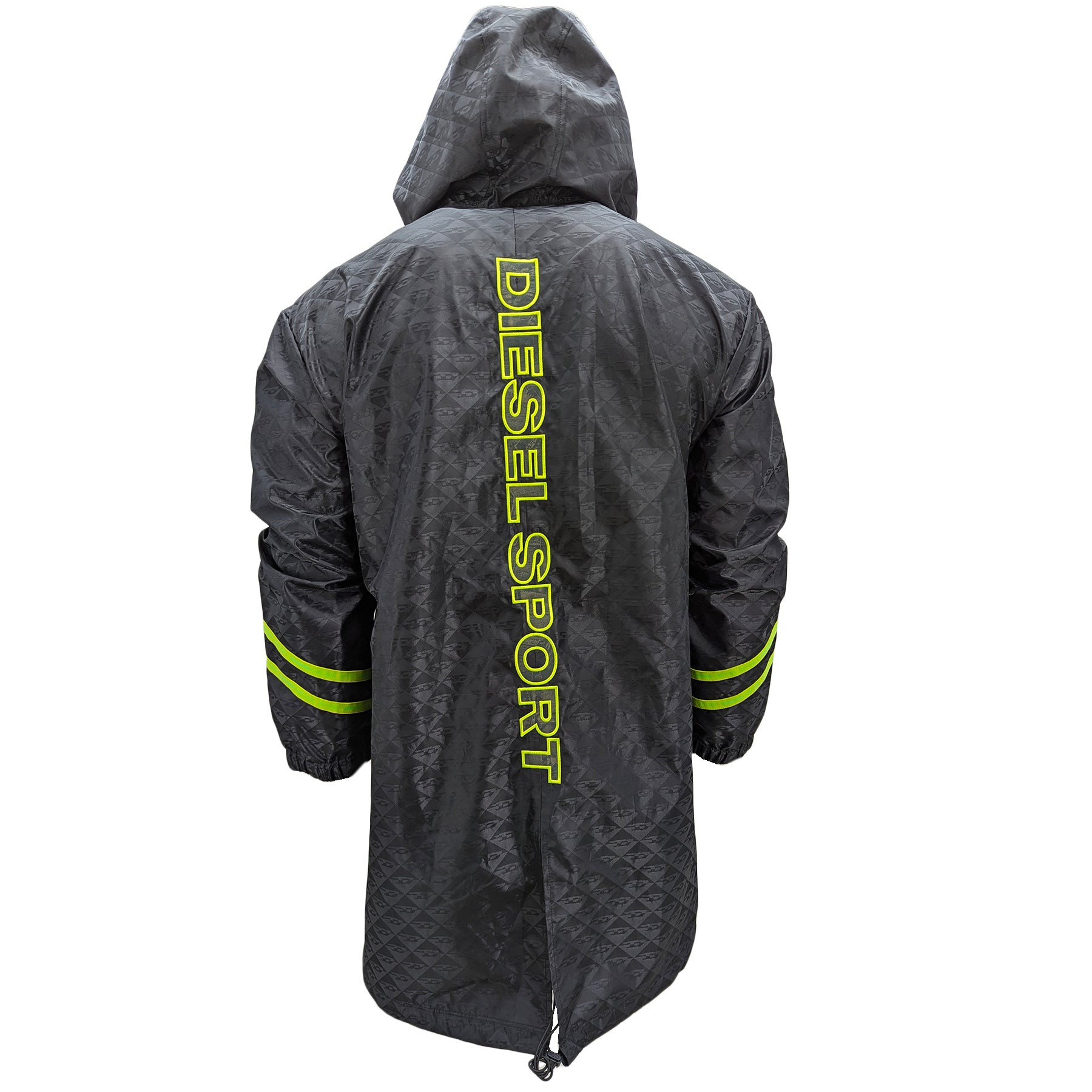 DIESEL AWWT-LILLIE Mens Parka Jacket Knee Long Hooded Raincoat Waterproof Jacket