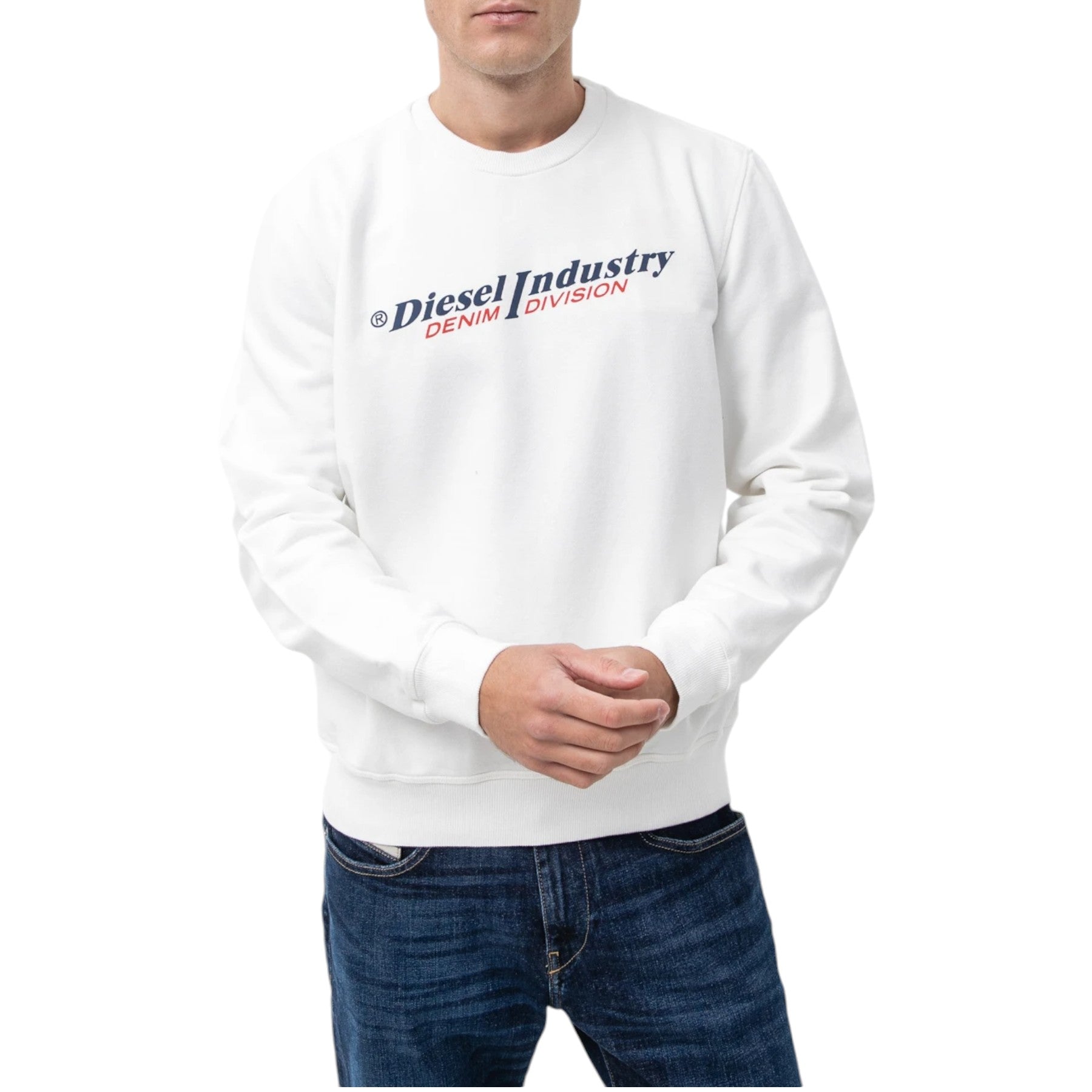 DIESEL S-GINN-IND Mens Sweatshirt Crew Neck High Quality Pullover Casual Jumper