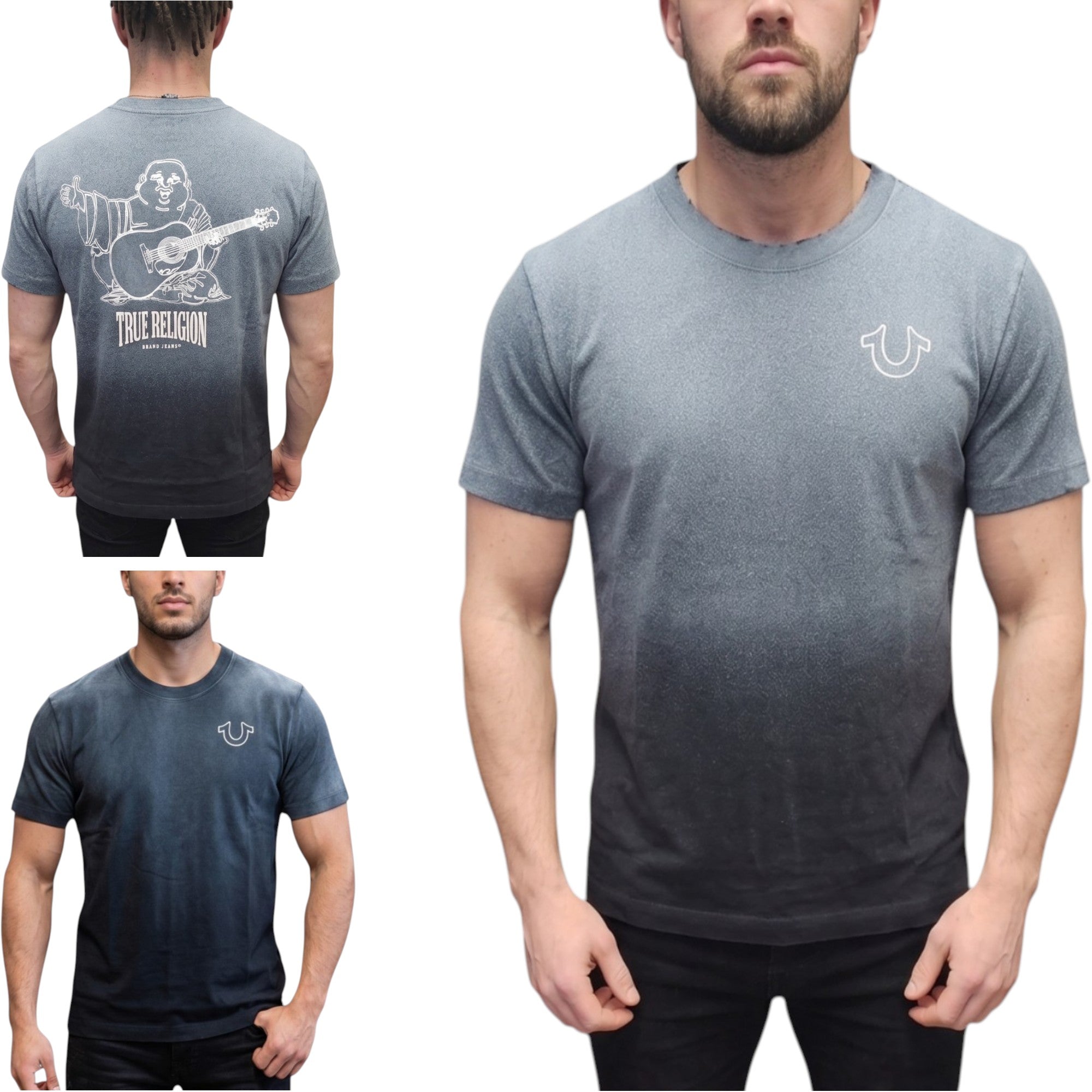 True Religion 109300 Mens T Shirts Heavyweight Vintage Buddha Summer Cotton Tee