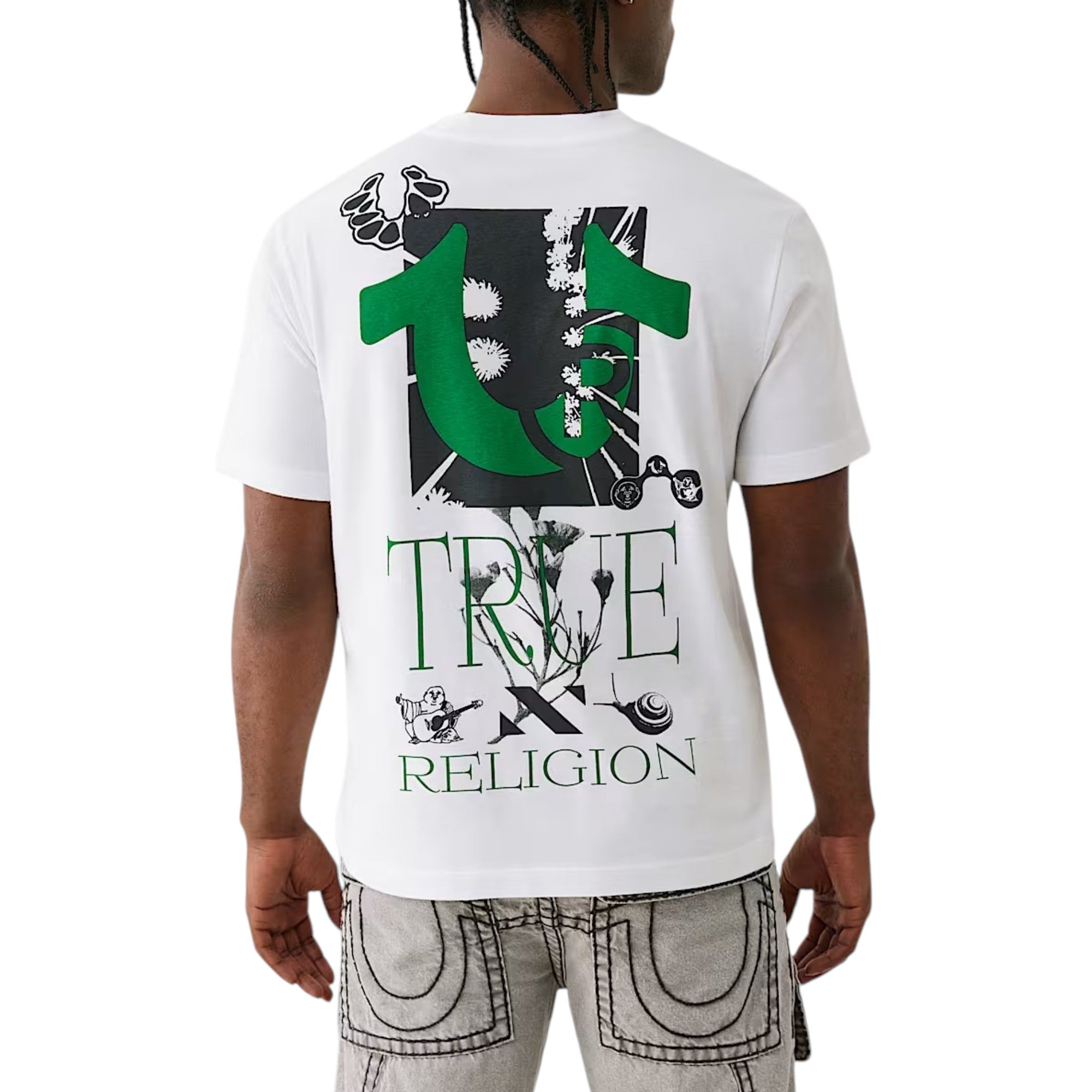 True Religion109301 Mens T Shirts Nature Graphic Crew Neck Summer Cotton Tee