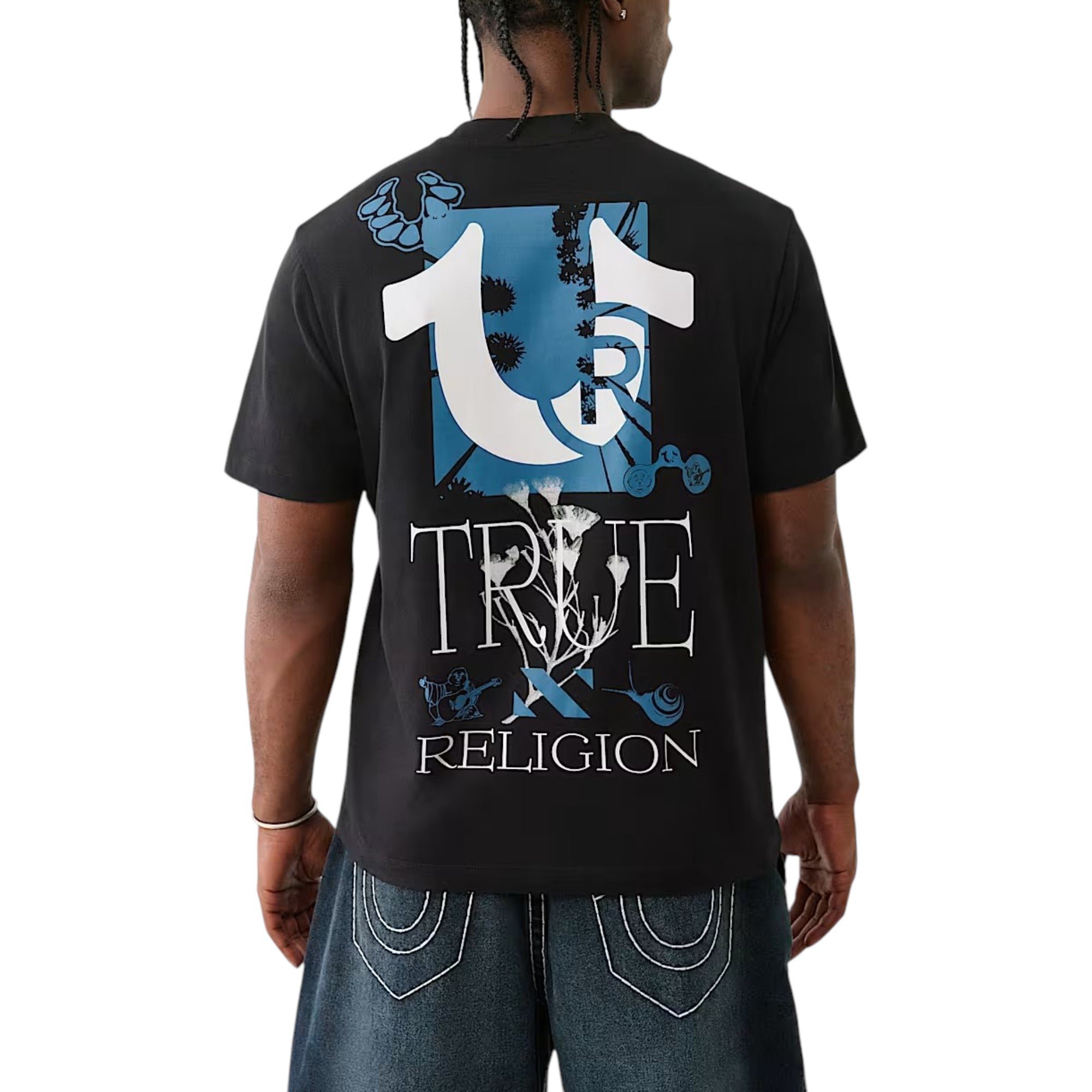 True Religion109301 Mens T Shirts Nature Graphic Crew Neck Summer Cotton Tee