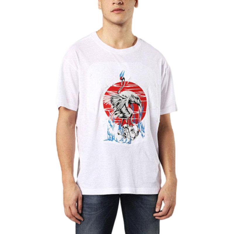 DIESEL T WALLACE SG 0SAYP Mens T Shirt Short Sleeves Crew Neck Summer White Tee