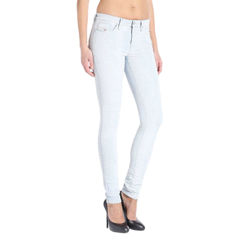 DIESEL SKINZEE 0841N Womens Denim Jeans Super Slim Skinny Zip Fly Blue Italy