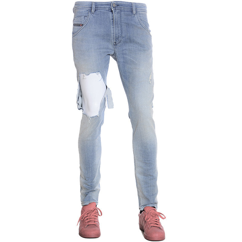 DIESEL KROOLEY T 087AB Mens Denim Sweat Pants Jogg Jeans Stretch Slim Fit Carrot