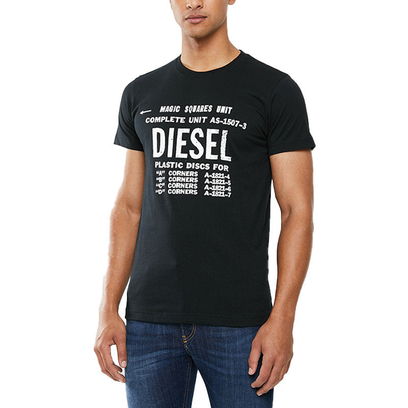 DIESEL T DIEGO B6 Mens T-Shirt Crew Neck Short Sleeve Casual Cotton Black Tee