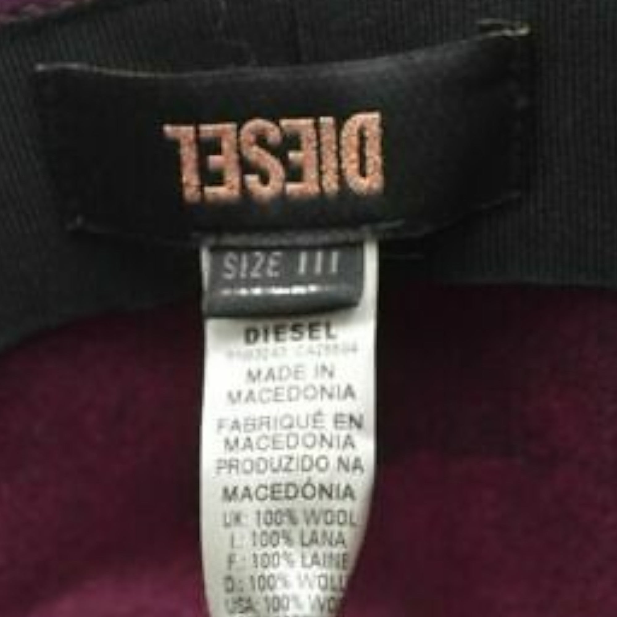 DIESEL Womens Hats CUINN CAPPELLO Stingy Brim Fedora Maroon Holiday Hat Lady