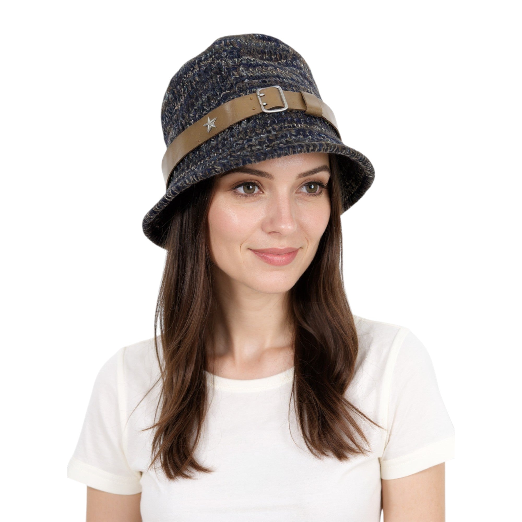 DIESEL Womens Hat CORCIET CAPPELLO Cloche Hats Ladies Fedora Khaki Wool Cap