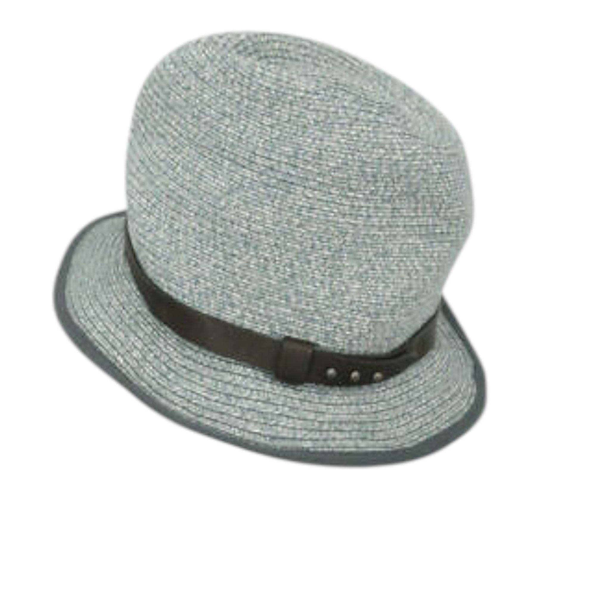 DIESEL Womens Hats Fedora Leather Application Black Gold Cloche Hat Ladies Cap