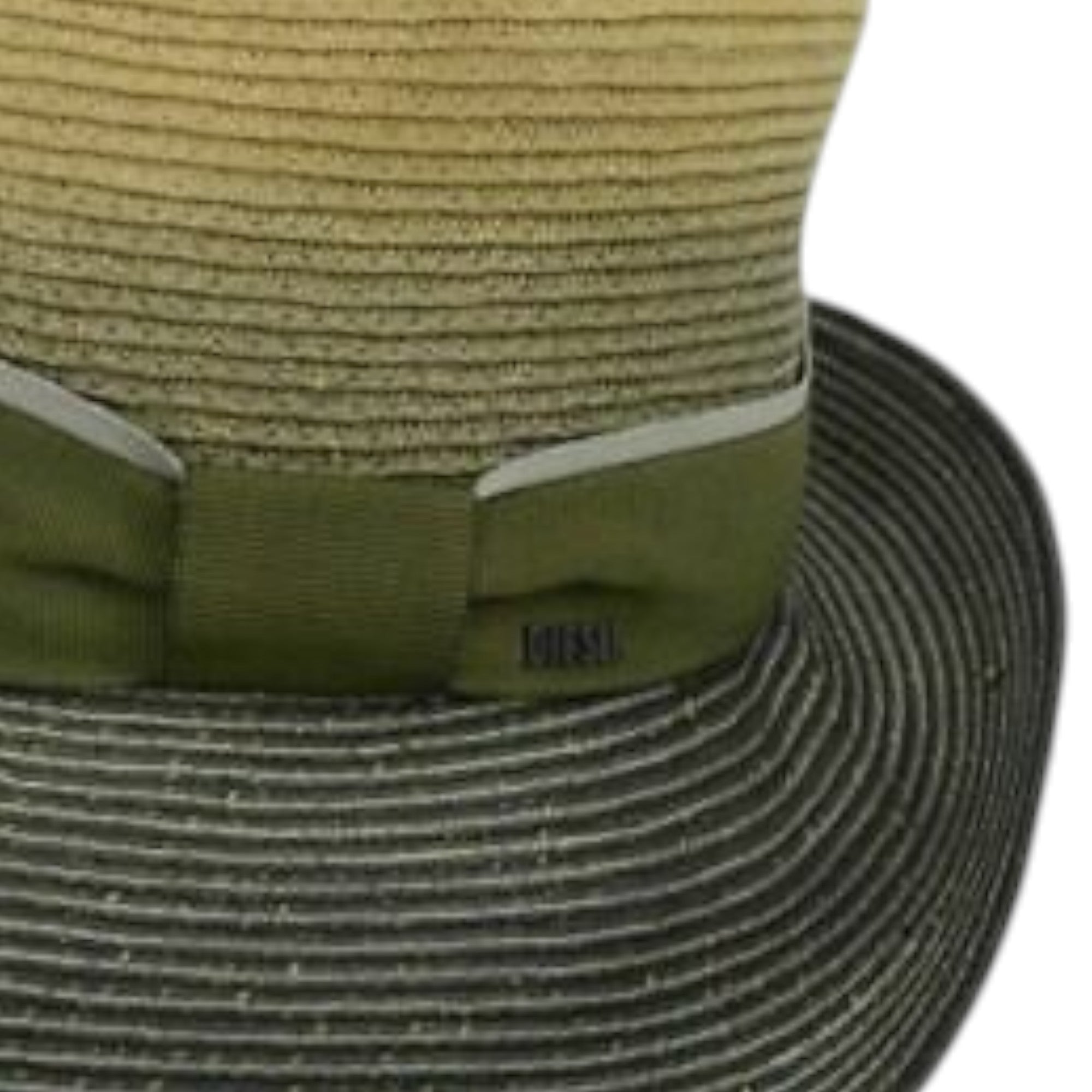 DIESEL Womens Hats CRINDA SOMBRERO Western Cowboy Summer Fedora Yellow and Green