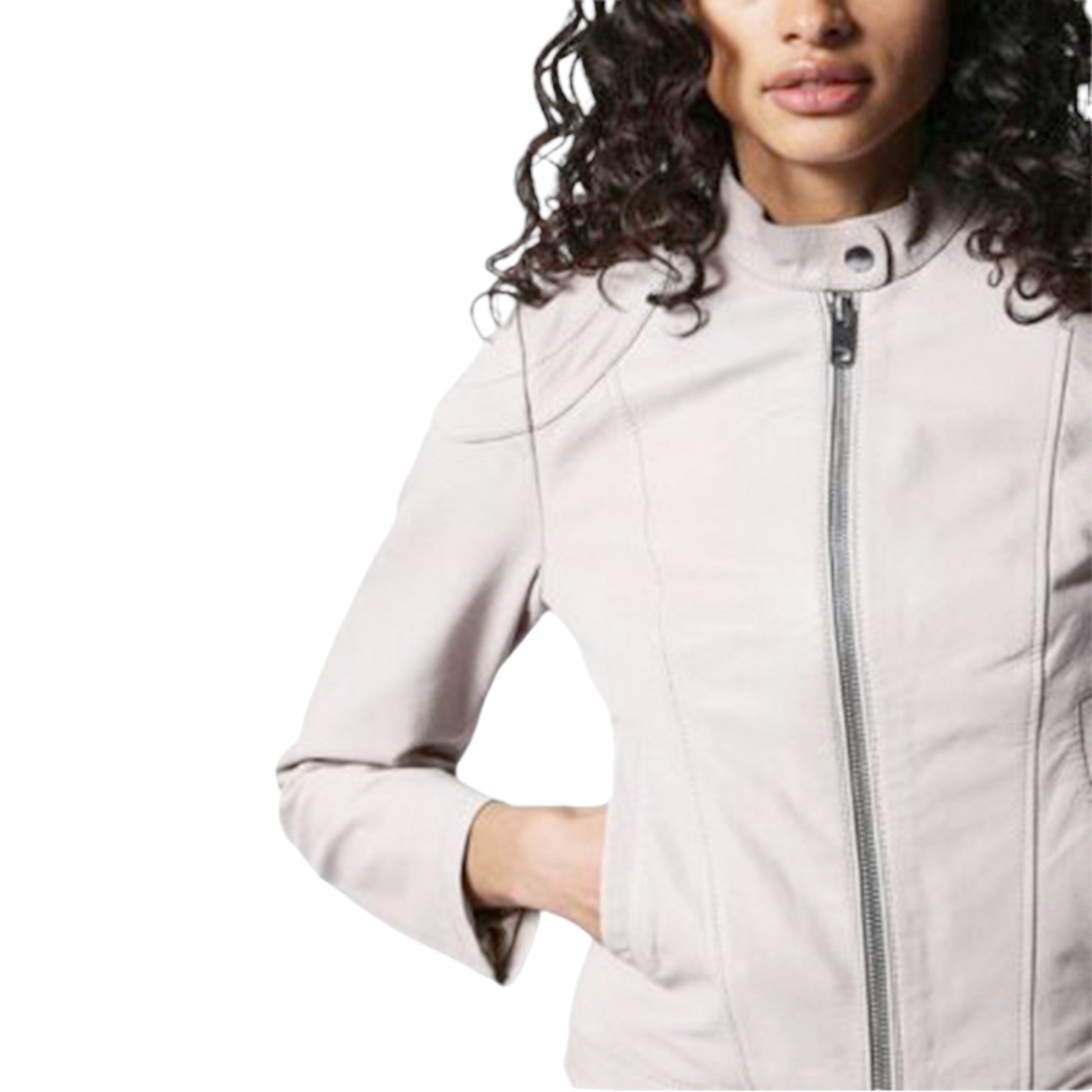 DIESEL L Ginny Womens Genuine Leather Biker Jackets Size S Slim Fit Zipper Coat