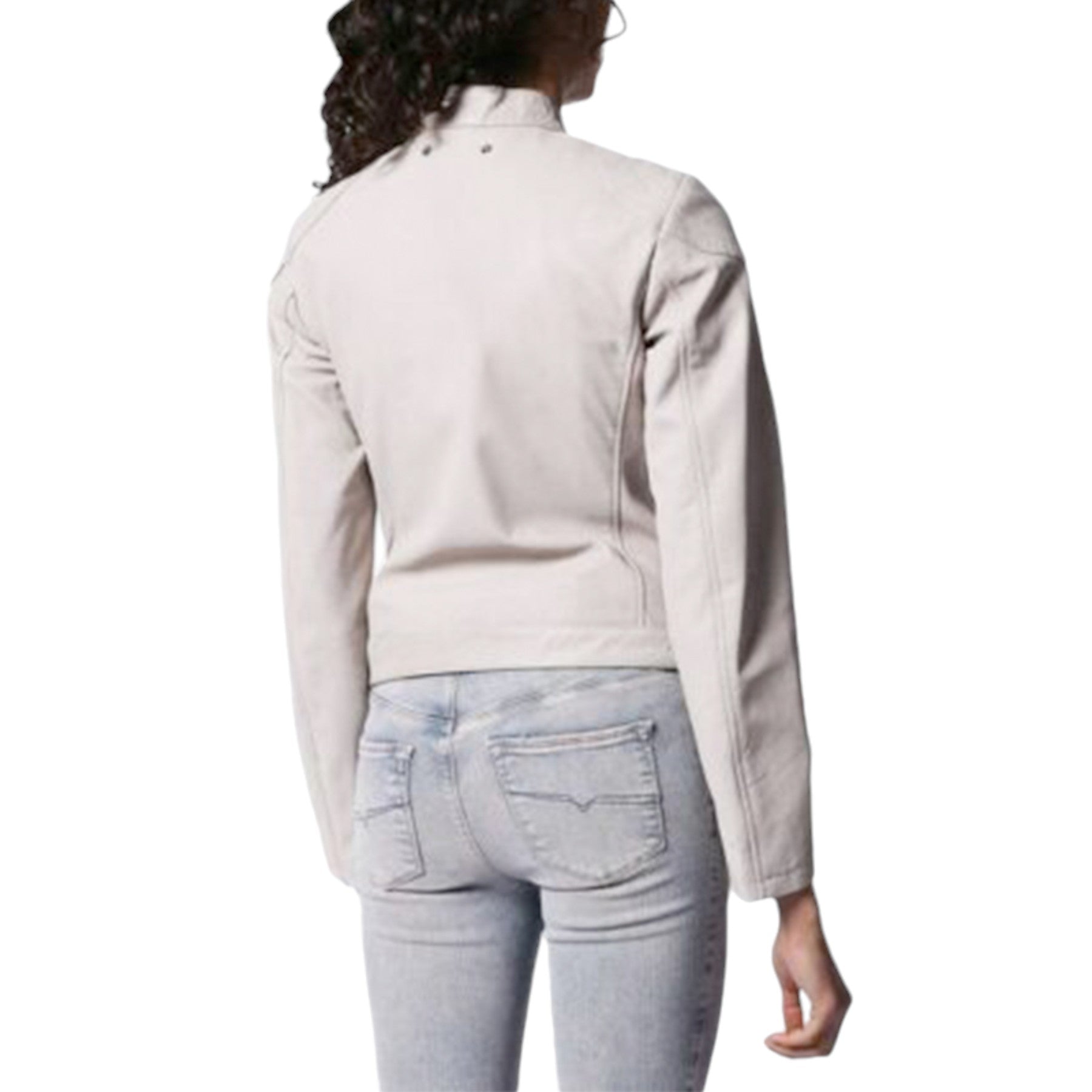 DIESEL L Ginny Womens Genuine Leather Biker Jackets Size S Slim Fit Zipper Coat