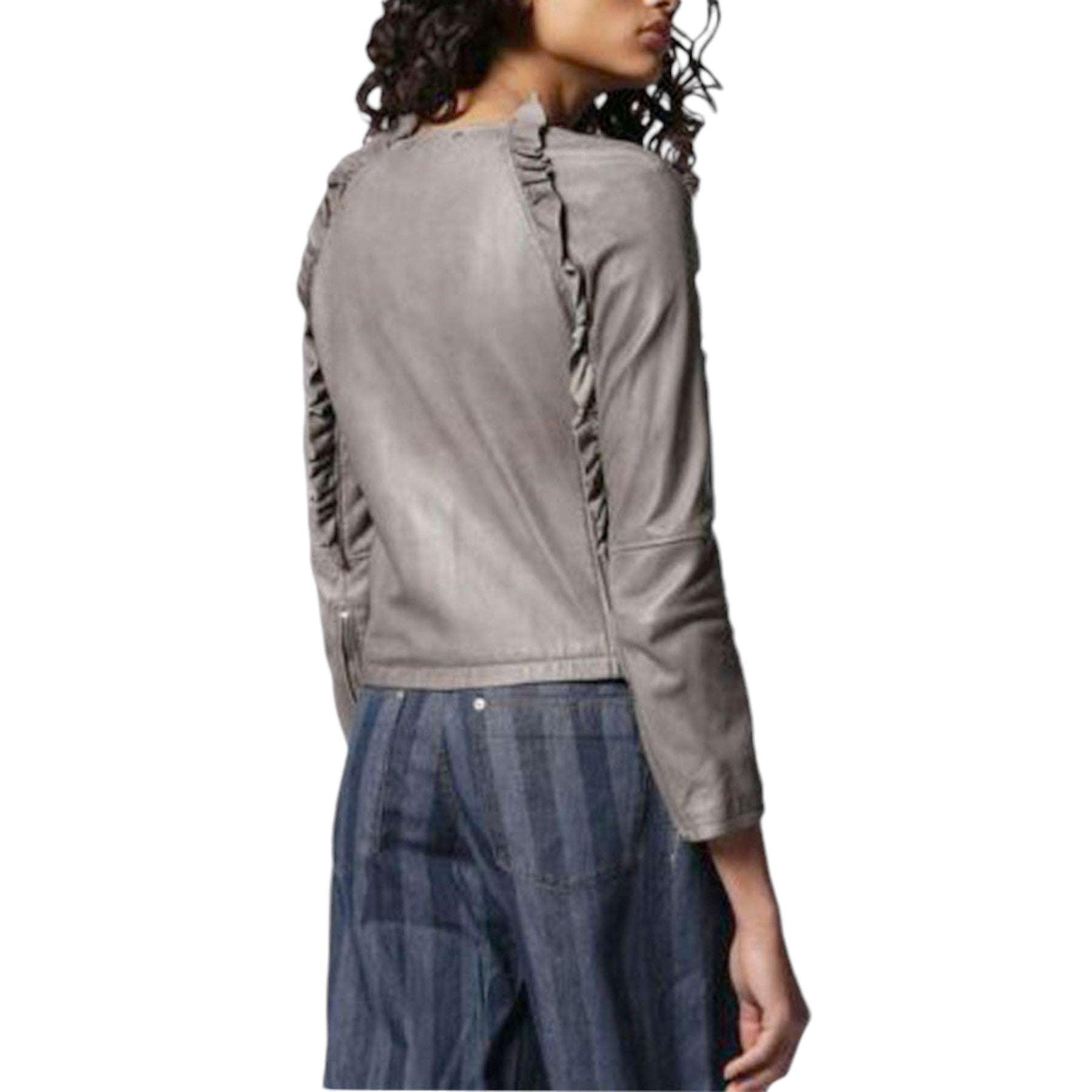 DIESEL L-Heze Womens Biker Jacket Genuine Leather Slim Fit Winter Outwear Coat