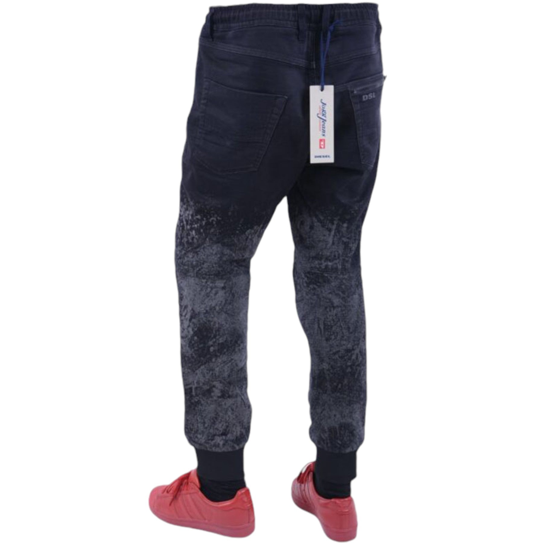 DIESEL BAKARI NE 0678E Mens Denim Jogg Jeans Slim Fit Zip Tapered Italy Black