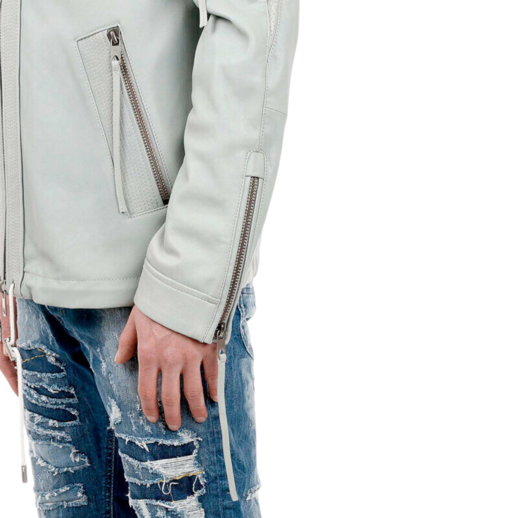 DIESEL BLACK GOLD LIDENT BGPCV Mens Jacket Size 46 Leather Hooded Winter Coat