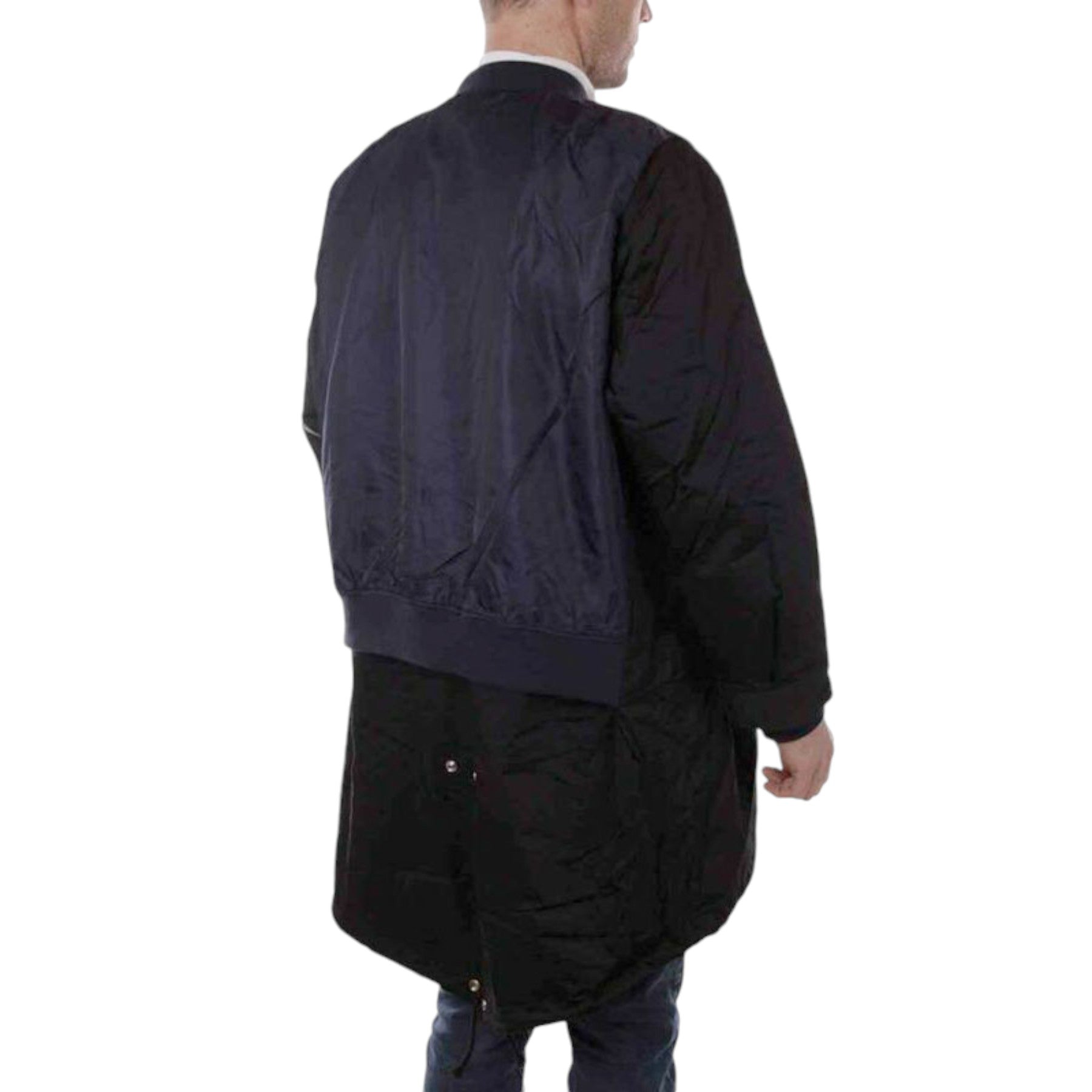 DIESEL W-PARKBOMB Mens Jacket Quilted Casual Winter Outwear Long Overcoat Black