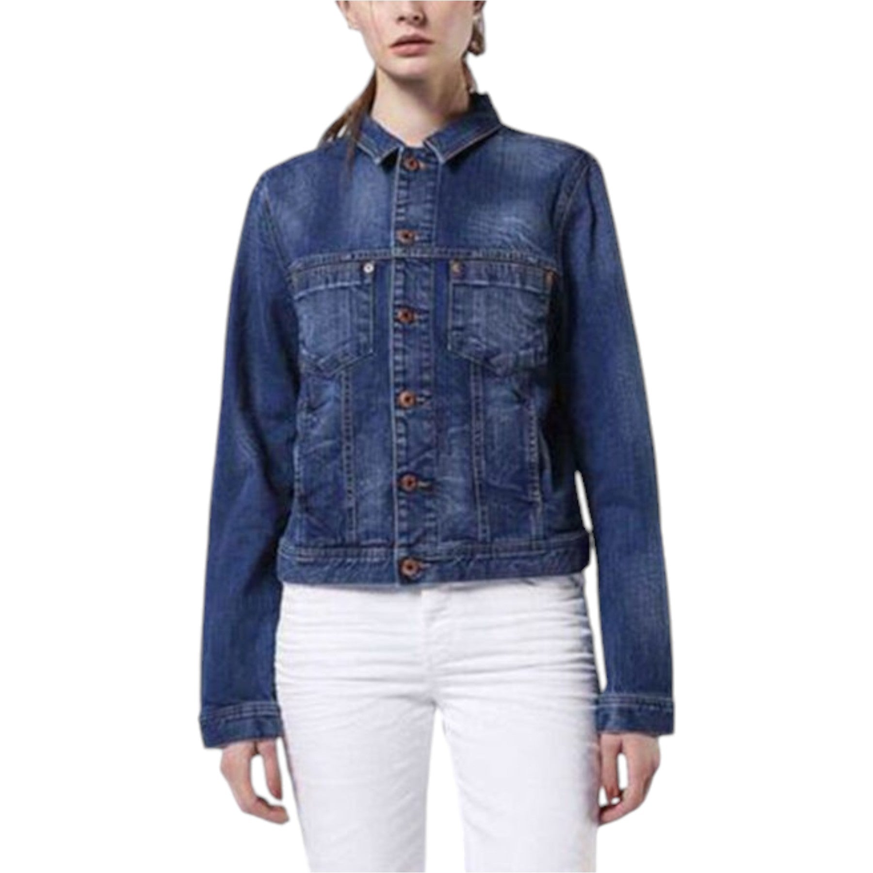 DIESEL DE-JOSEF 084IV Womens Denim Jacket Winter Outwear Button Long Sleeve