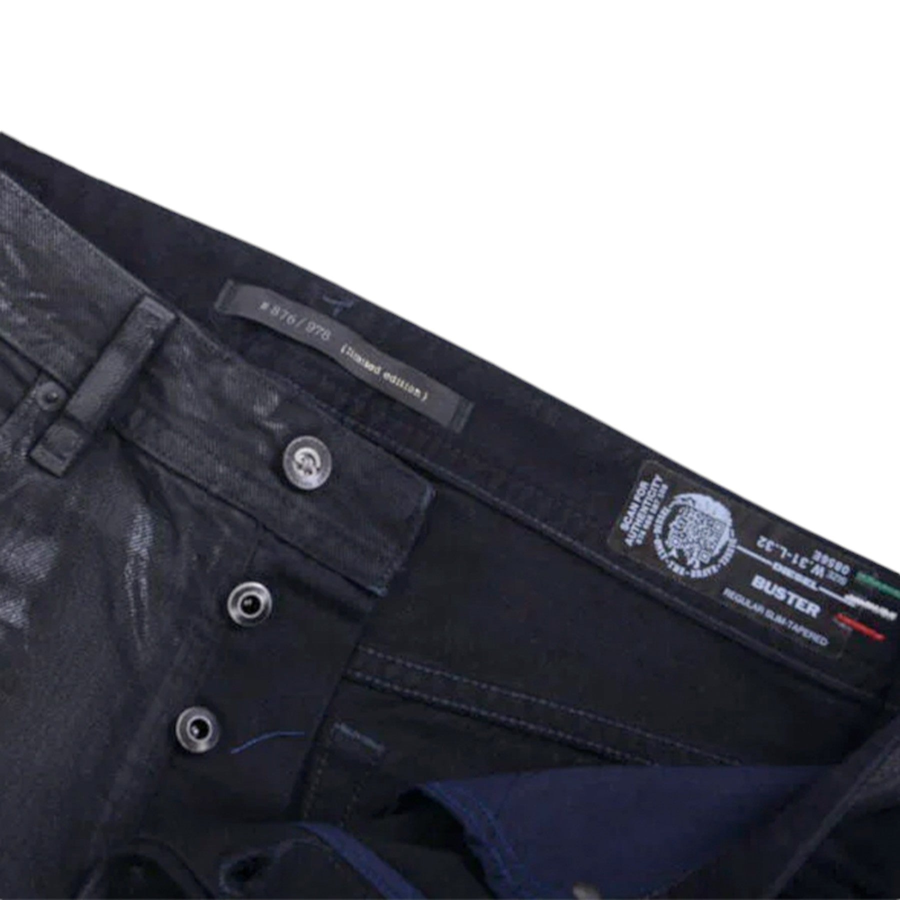 DIESEL BUSTER 0856E Mens Denim Jeans Black Regular Slim Tapered Limited Edition