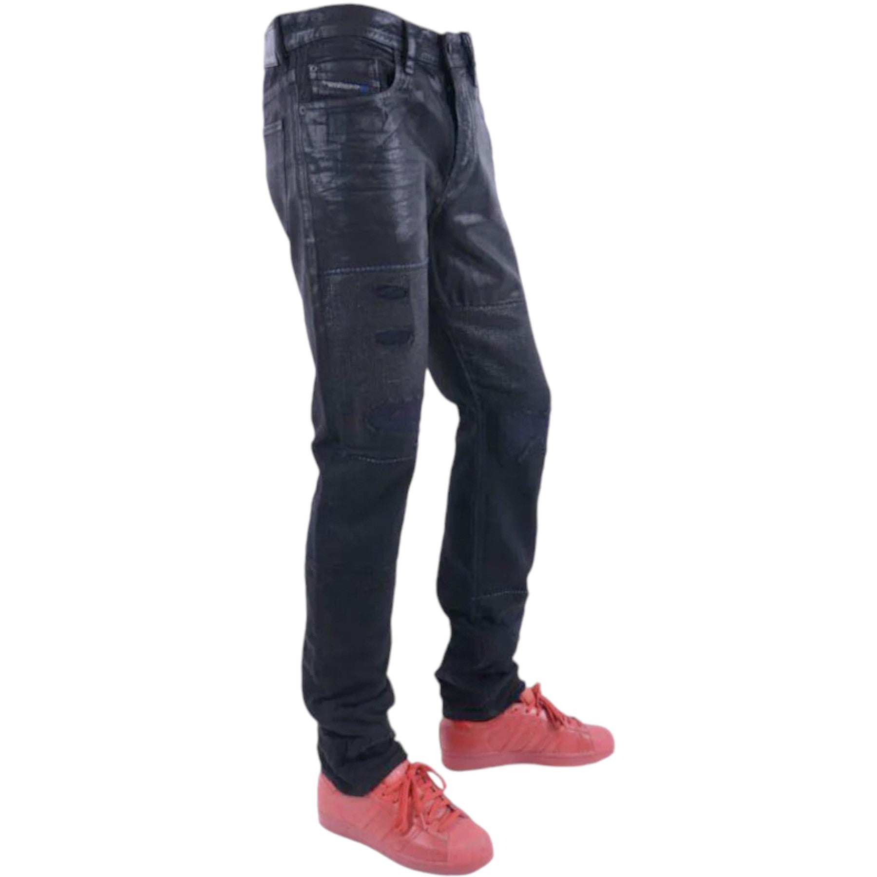 DIESEL BUSTER 0856E Mens Denim Jeans Black Regular Slim Tapered Limited Edition