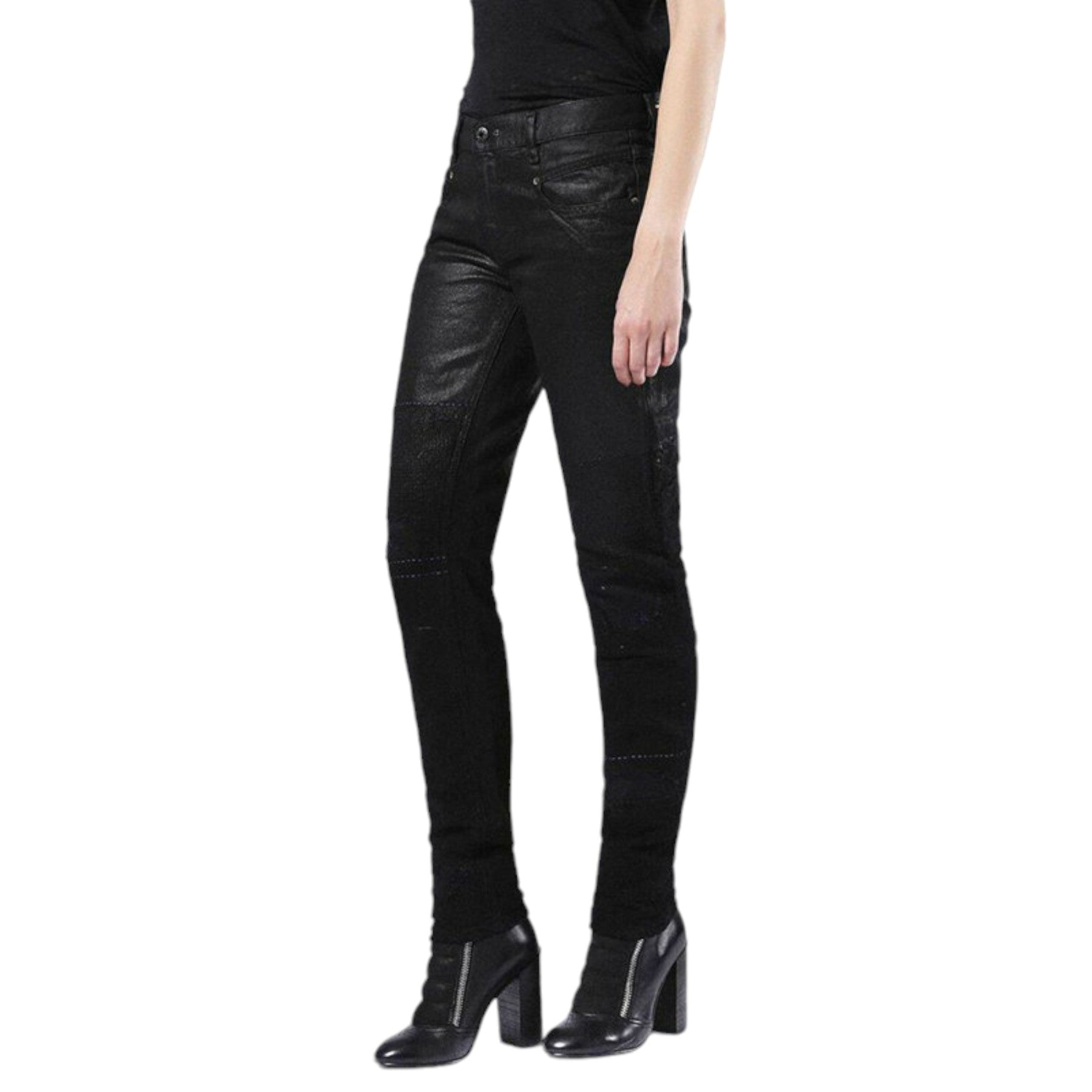 DIESEL BELTHY 0856E Womens Jeans Denim Regular Slim Black Pants Limited Edition