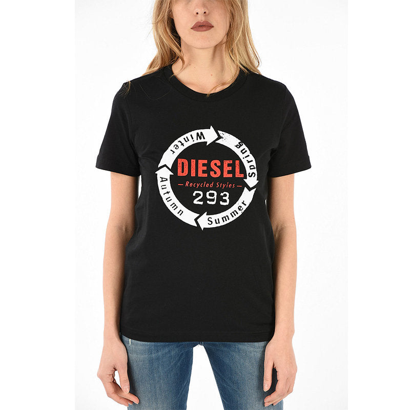 DIESEL T SILY C1 Womens T Shirt Crew Neck Short Sleeves Slim Fit Casual Tops