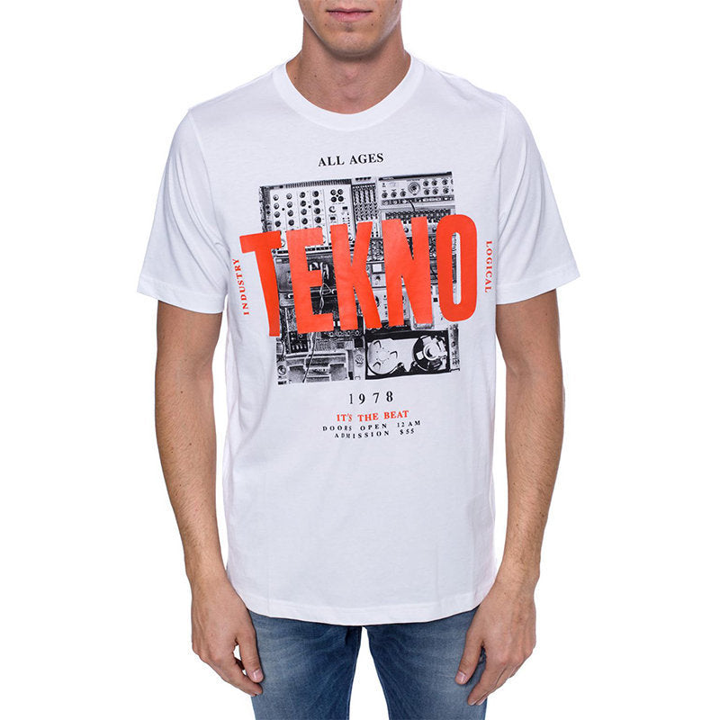 DIESEL T JUST WA Mens T Shirt Short Sleeve Crew Neck Casual Cotton Tee Top Print