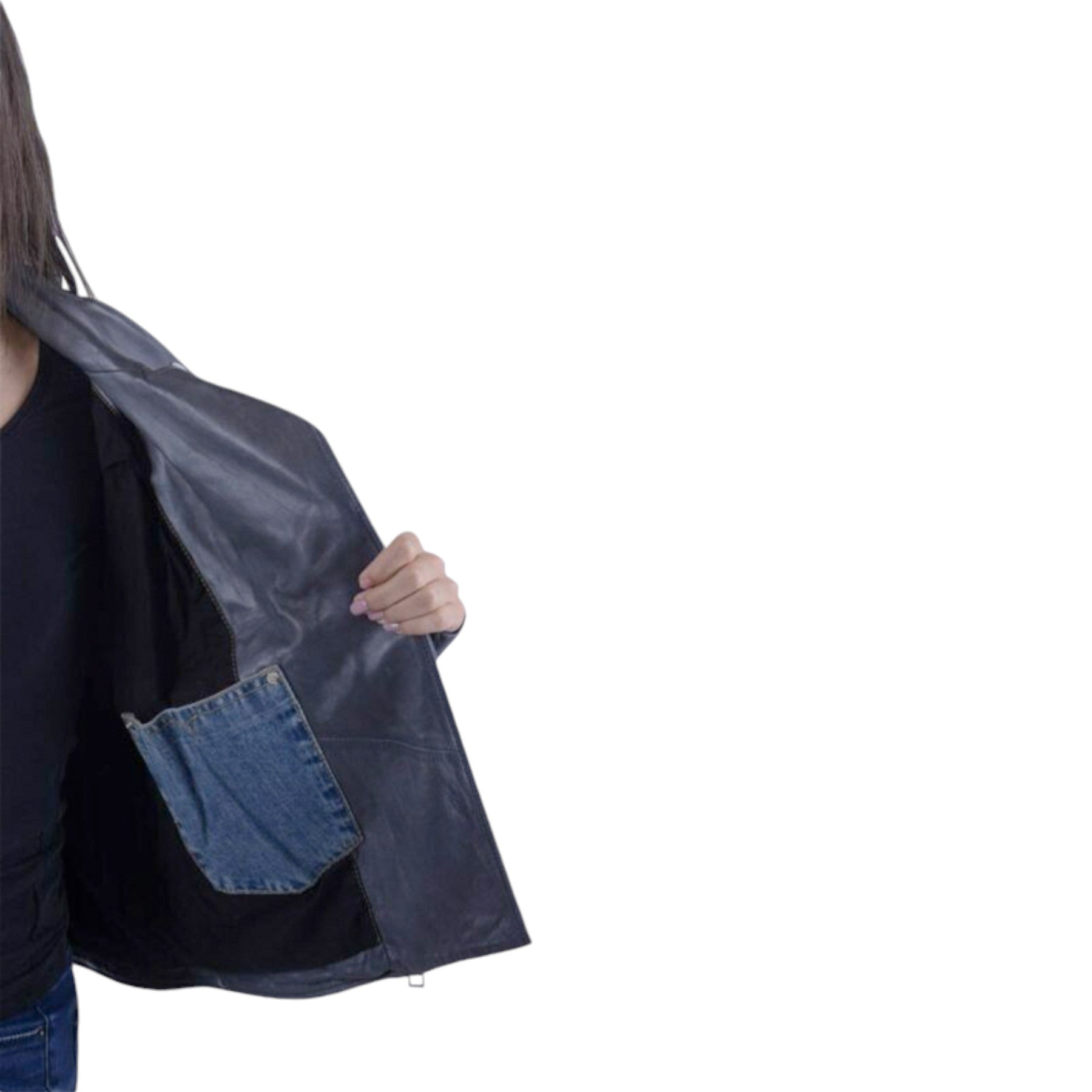 DIESEL L-REVI Womens Genuine Leather Biker Jackets Slim Fit Zipper Classic Coat