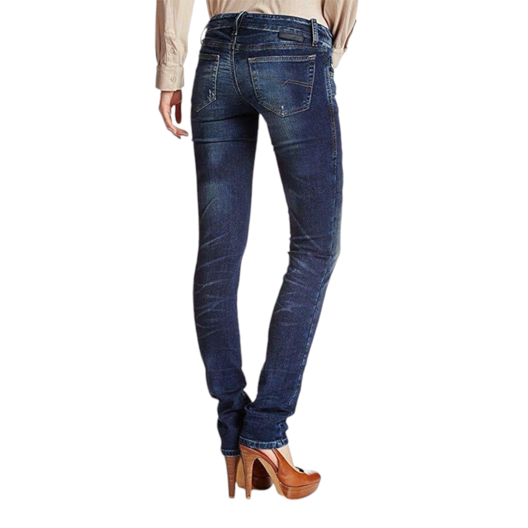 DIESEL GRUPEE NE 0607U Womens Denim Sweat Jogg Jeans Super Slim Skinny