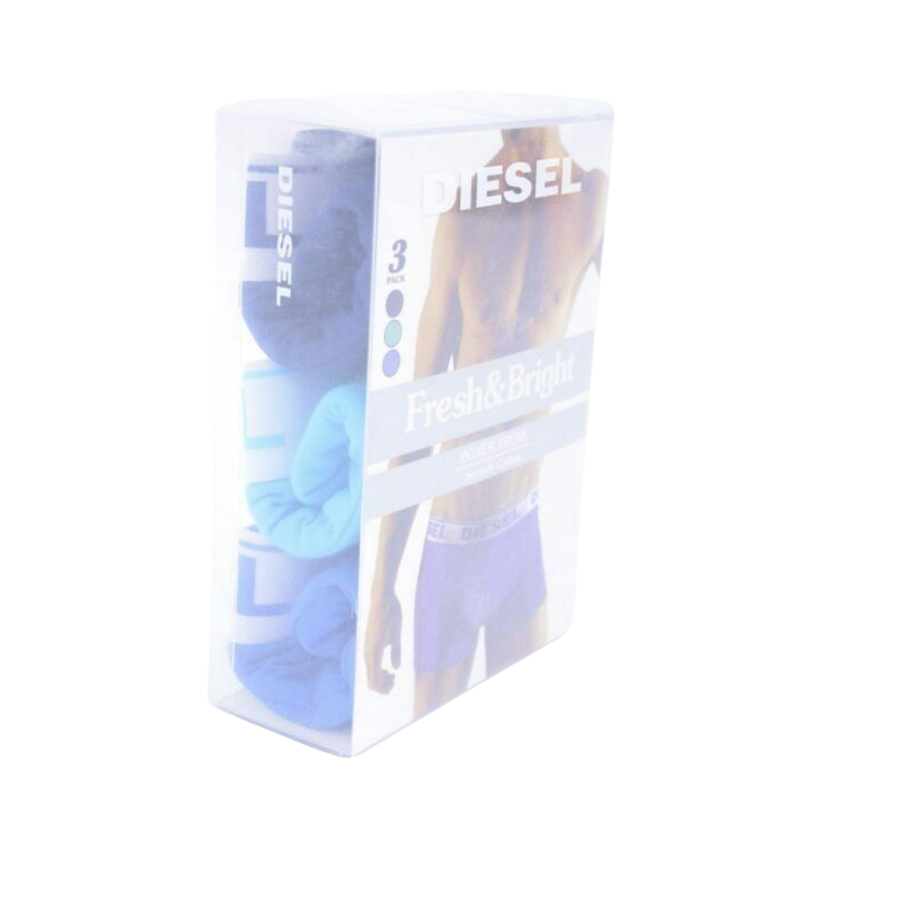 DIESEL Fresh & Bright Mens Boxers Shorts 3X Pack Blue Cotton Underwear S M L XL