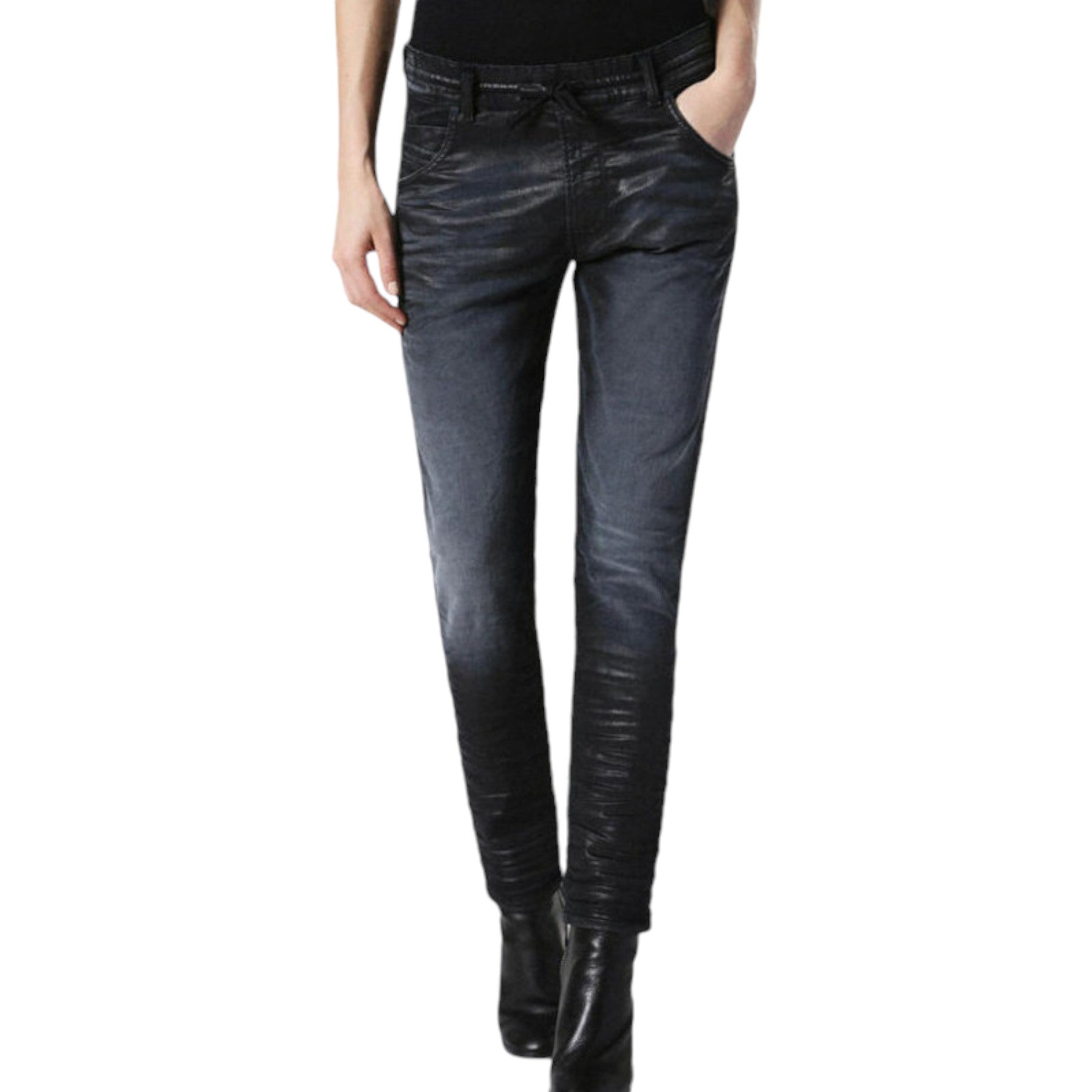 DIESEL KRAILEY NE SB 0683I Womens Denim Jeans Slim Fit Skinny Sweat Jogg Pants