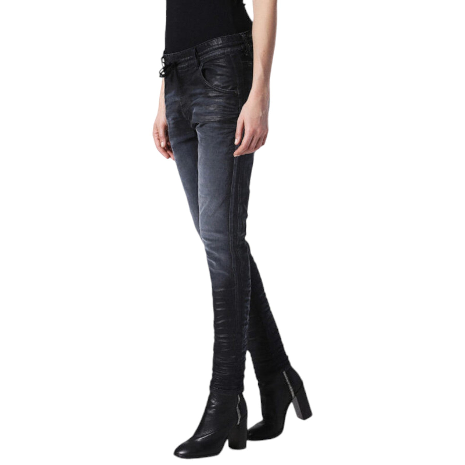 DIESEL KRAILEY NE SB 0683I Womens Denim Jeans Slim Fit Skinny Sweat Jogg Pants