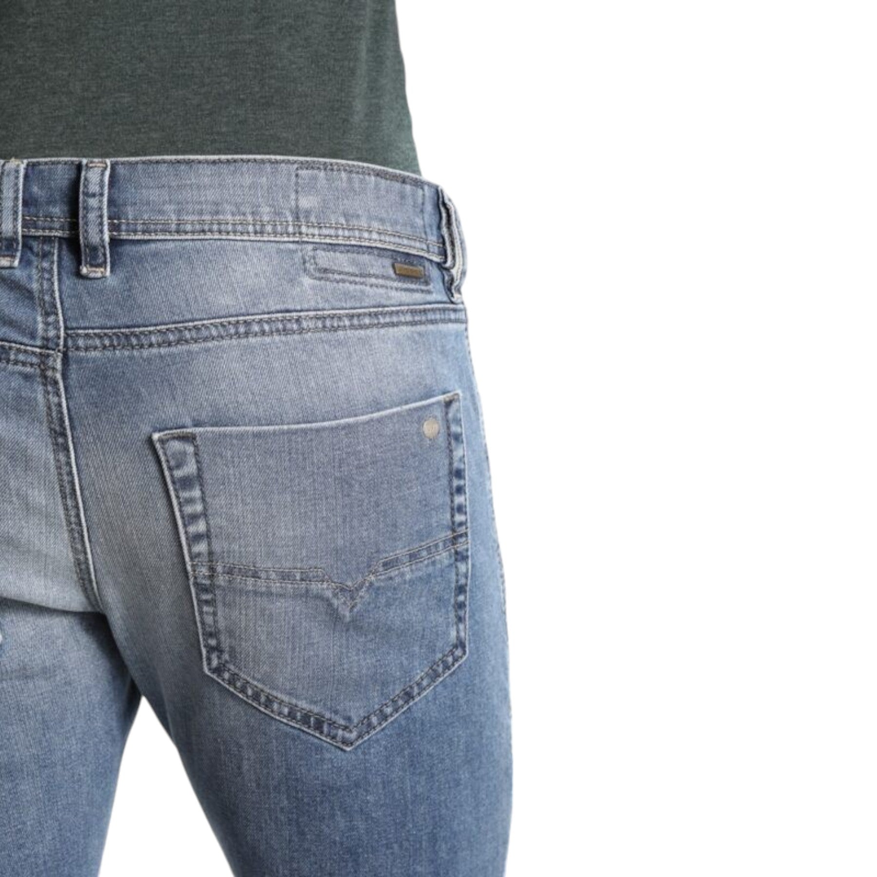 DIESEL TEPPHAR 0842H Mens Denim Jeans Stretch Slim Fit Carrot Denim Blue Pants