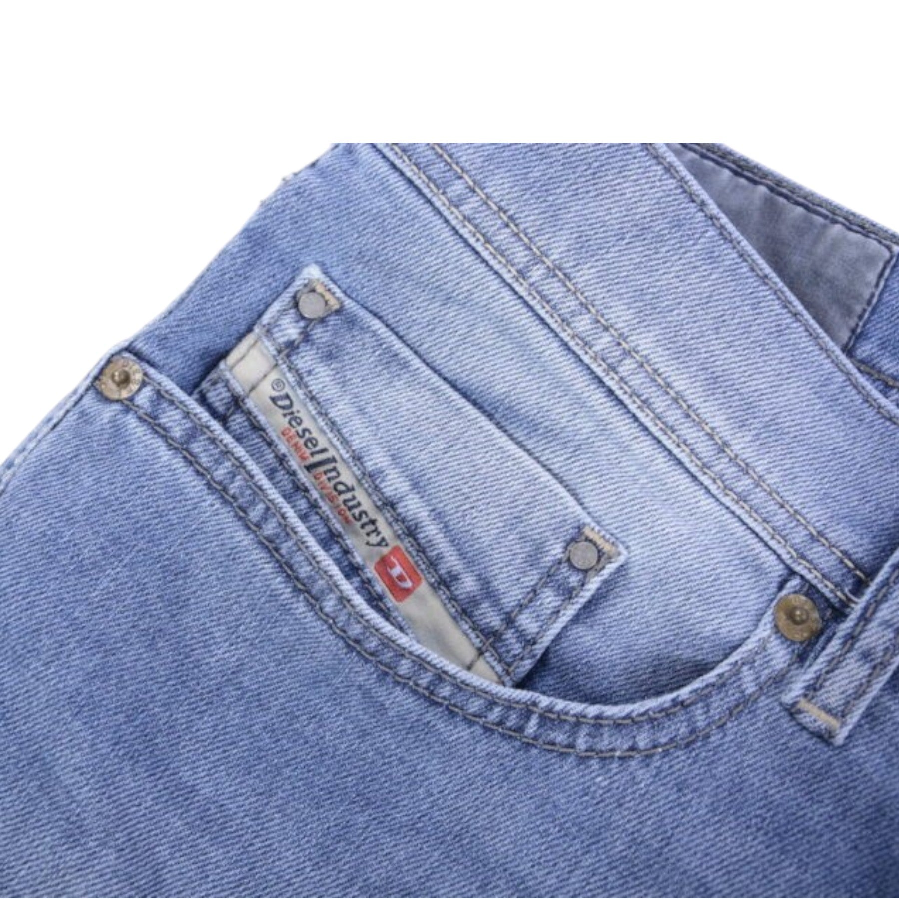 DIESEL TEPPHAR 0842H Mens Denim Jeans Stretch Slim Fit Carrot Denim Blue Pants