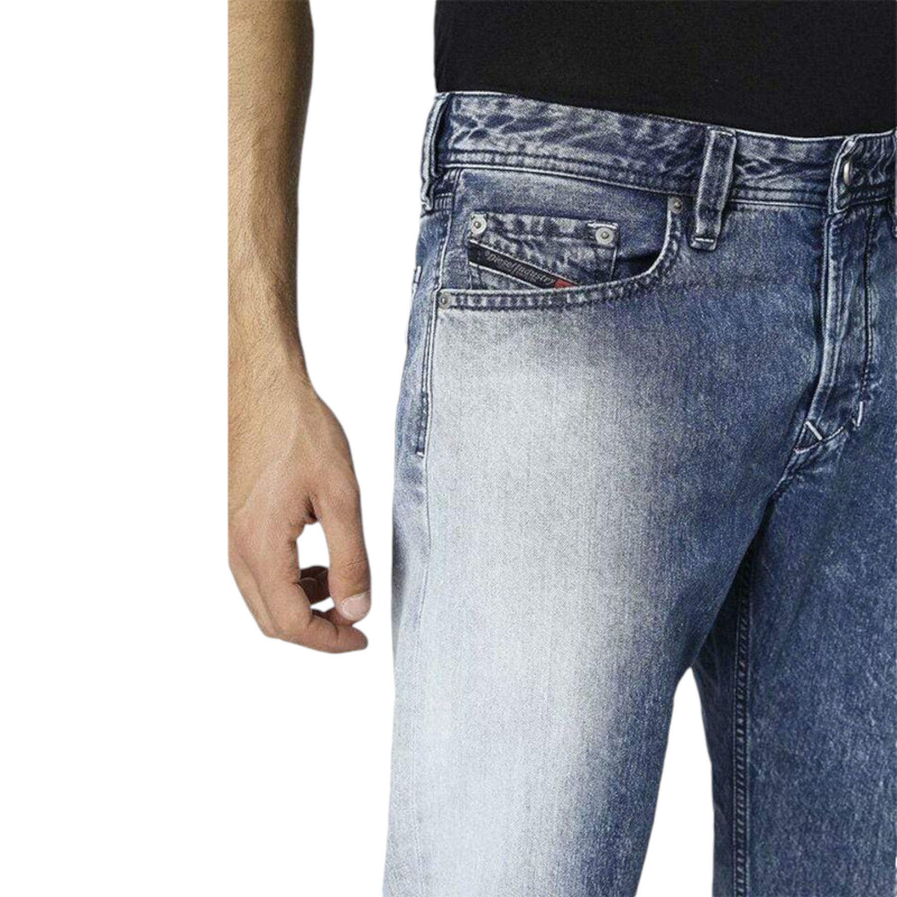 DIESEL LARKEE BEEX SP 084MH Mens Denim Jeans Stretch Regular Fit Tapered Leg