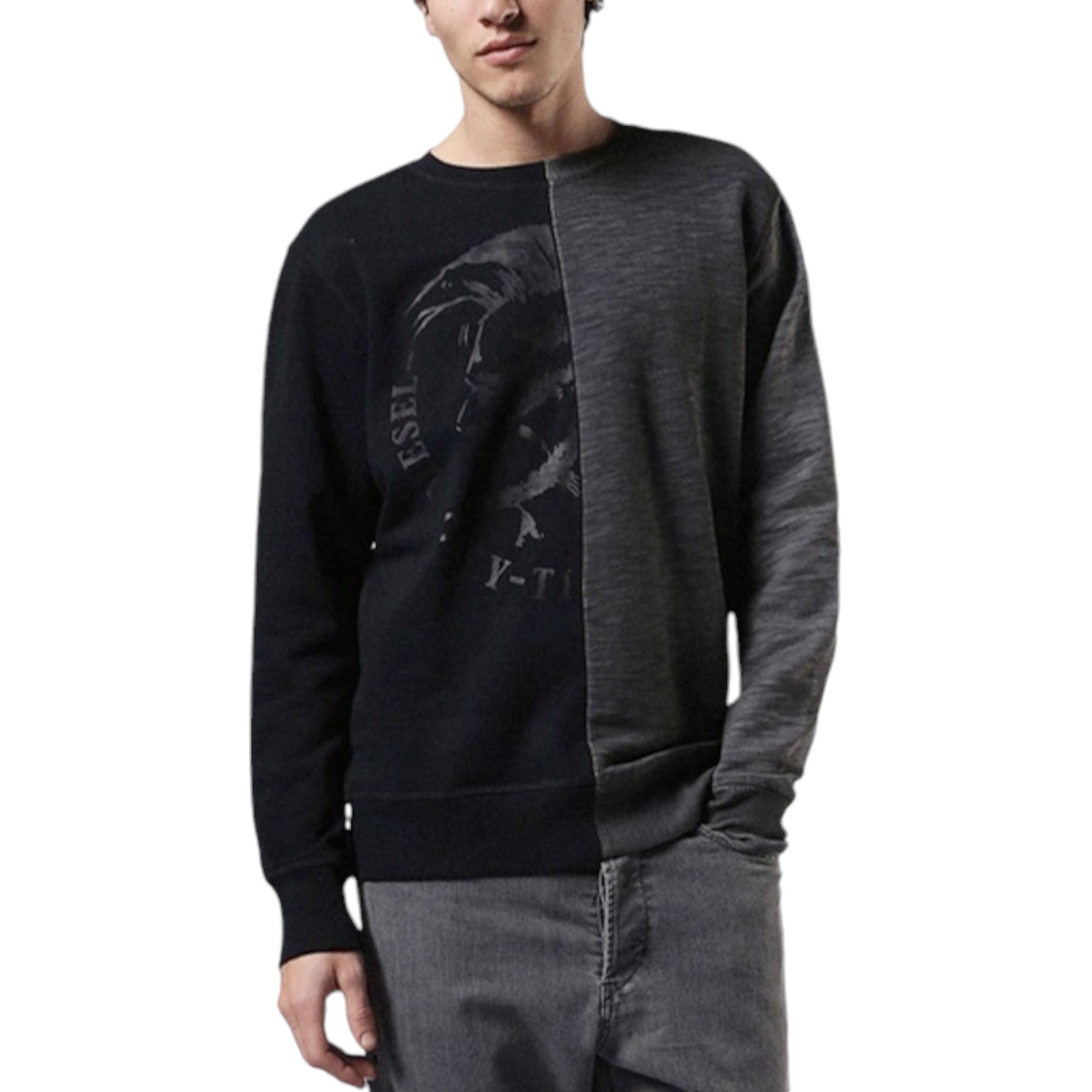DIESEL S JOE NC FELPA Mens Mohawk Head Sweatshirt Pullover Long Sleeve Jumper