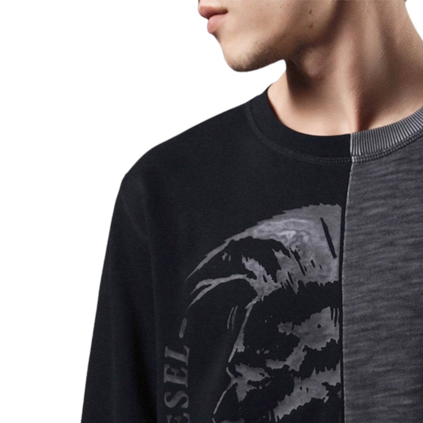 DIESEL S JOE NC FELPA Mens Mohawk Head Sweatshirt Pullover Long Sleeve Jumper