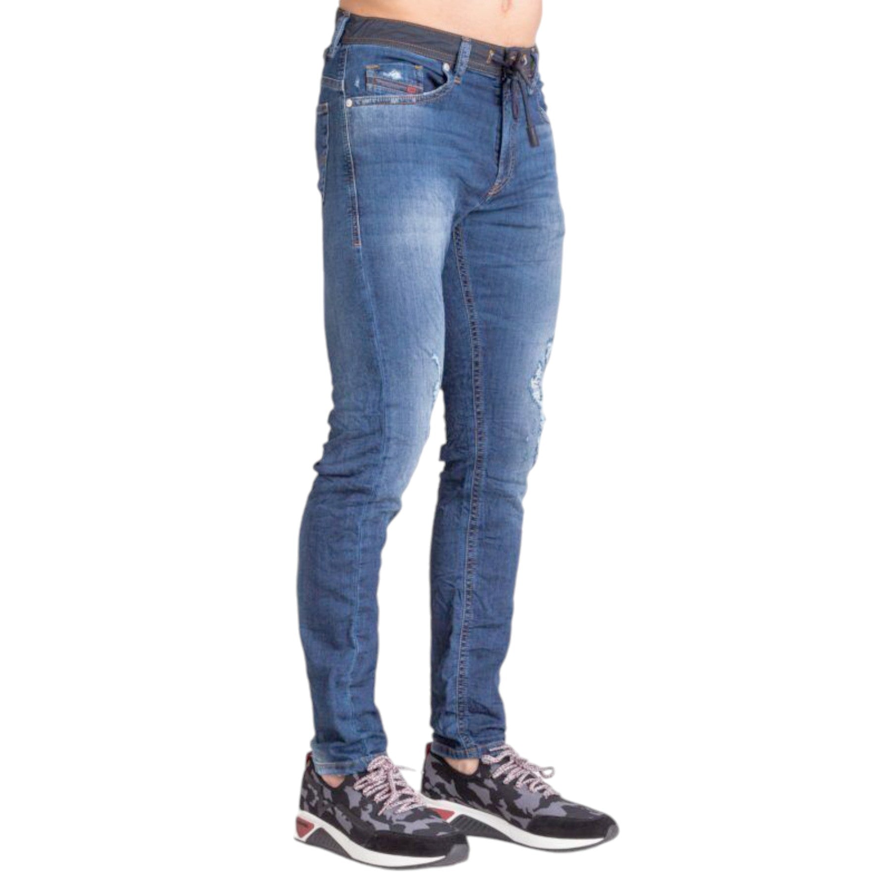 DIESEL THOMMER CB NE 069BD Mens Denim Sweat Jogg Jeans Distress Slim Fit Skinny