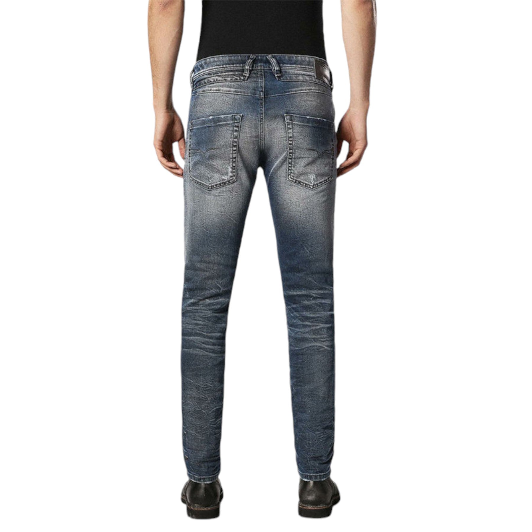 DIESEL BELTHER 084IK Mens Denim Jeans Lyocell Distressed Regular Slim Tapered